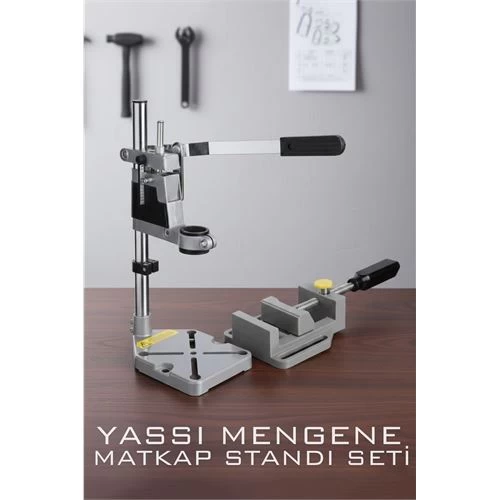 Tezgah Üstü Matkap Standı  + Tezgah Mengenes Seti