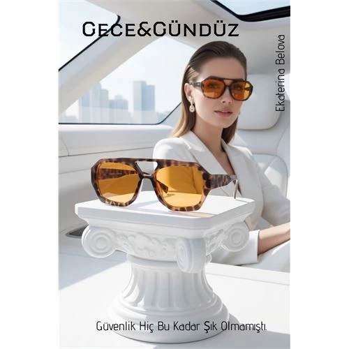 Premium Gece Ve Gündüz Görüş Kadın Sürüş Gözlüğü - Anti-Refle Lüks Tasarım