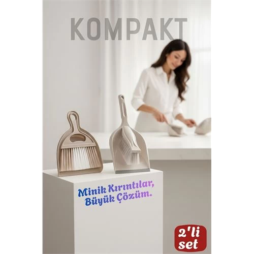 Profesyonel 2'Li Fırça Faraş Seti El Süpürgesi & Mini Kürek Toz Toplama Seti