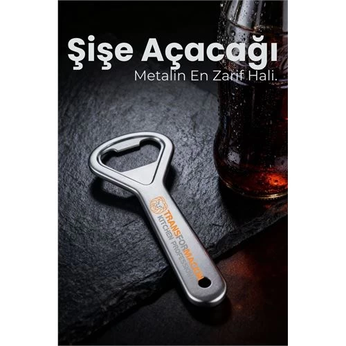 Ergonomik Metal Şişe Açacağı - Gazoz, Kola, Bira Kapağı Açıcı 
