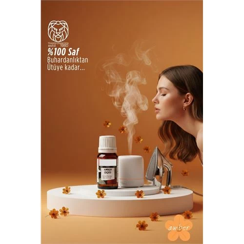 %100 Saf Amber Çiçeği Esansı - Ütü, Buhardanlık Ve Koku Makineleri İçin 10 Ml 