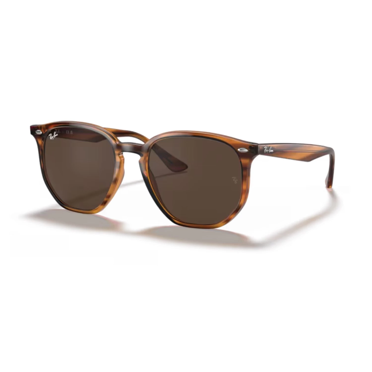 Rb 4306 82073 54 Unisex Geometrik Kırçıllı Kahverengi Kemik Güneş Gözlüğü