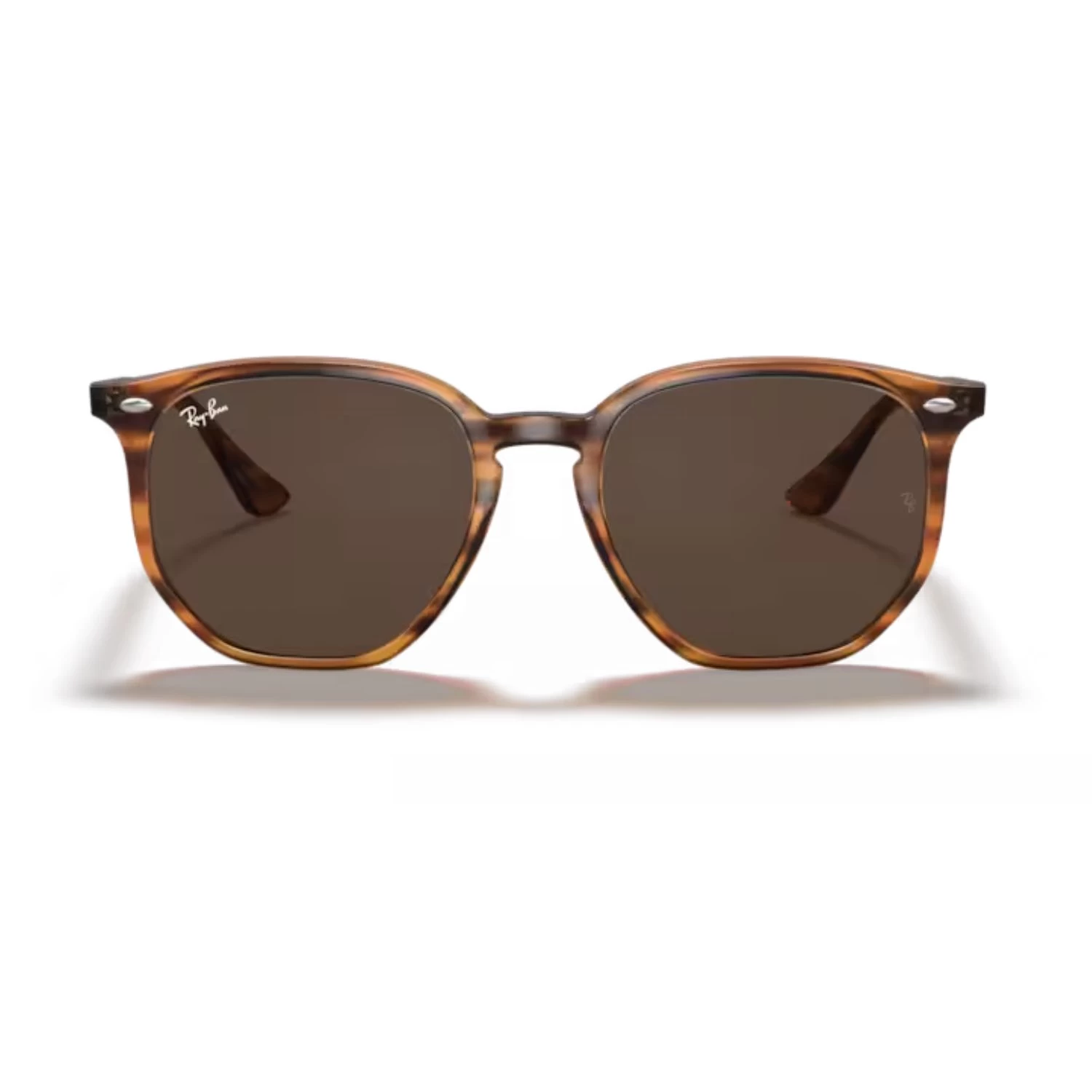 Rb 4306 82073 54 Unisex Geometrik Kırçıllı Kahverengi Kemik Güneş Gözlüğü