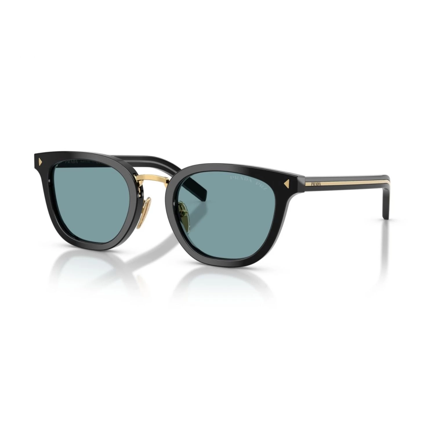 Prada Pr C01Sd 16K04D 49 Unisex Polarize Oval Aynalı Siyah Kemik Güneş Gözlüğü