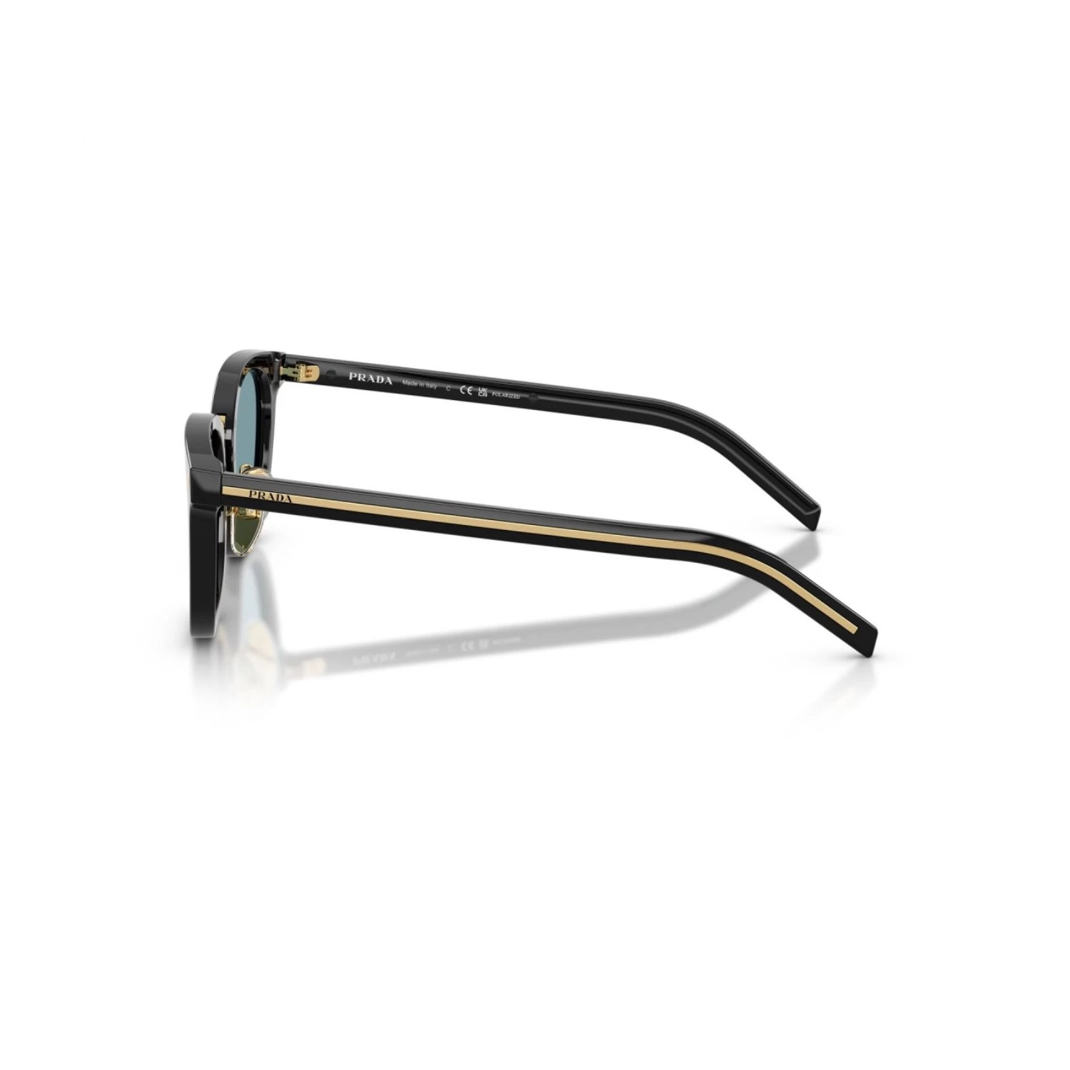Prada Pr C01Sd 16K04D 49 Unisex Polarize Oval Aynalı Siyah Kemik Güneş Gözlüğü