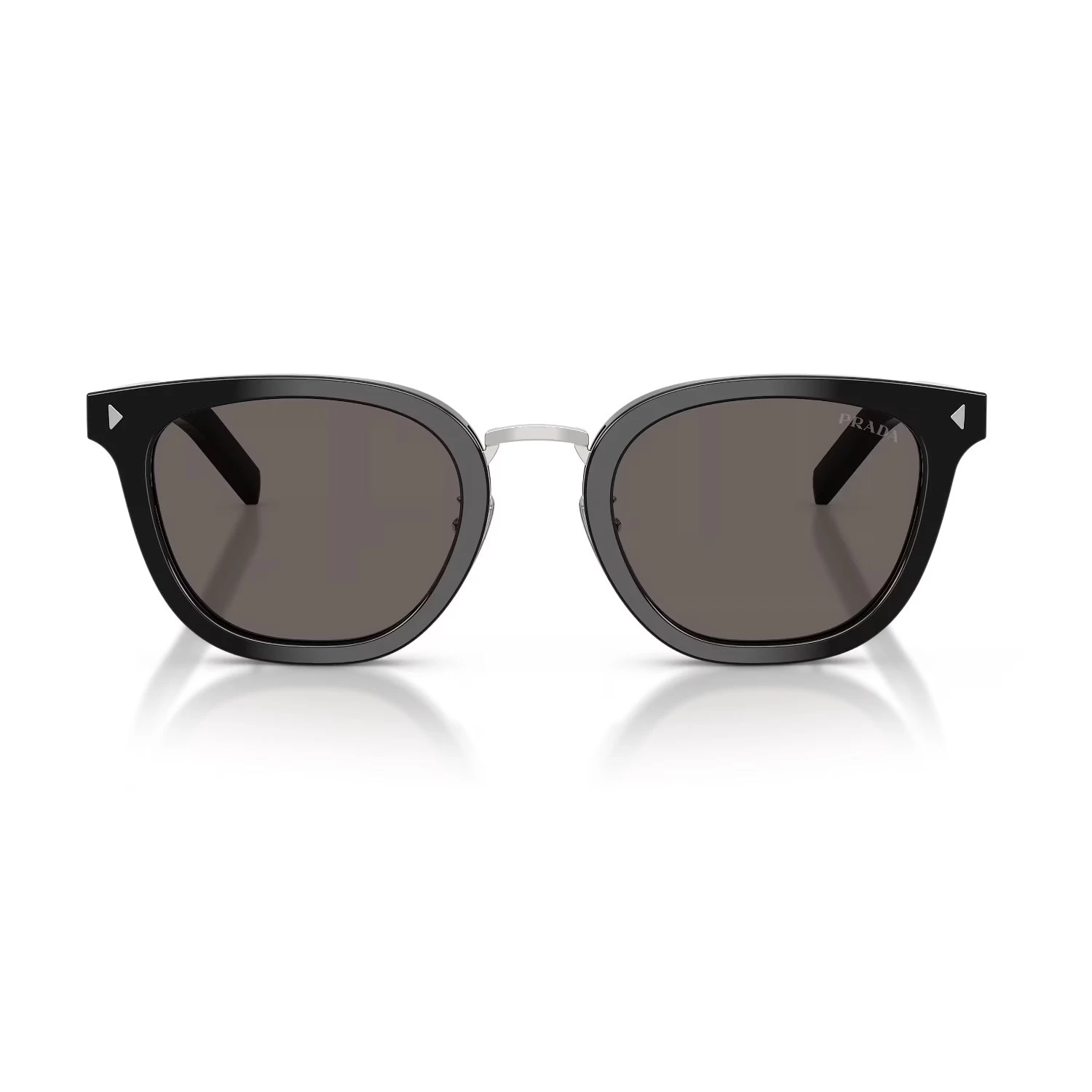 Prada Pr C01Sd 16K731 52  Unisex Aynalı Oval Siyah Kemik Güneş Gözlüğü