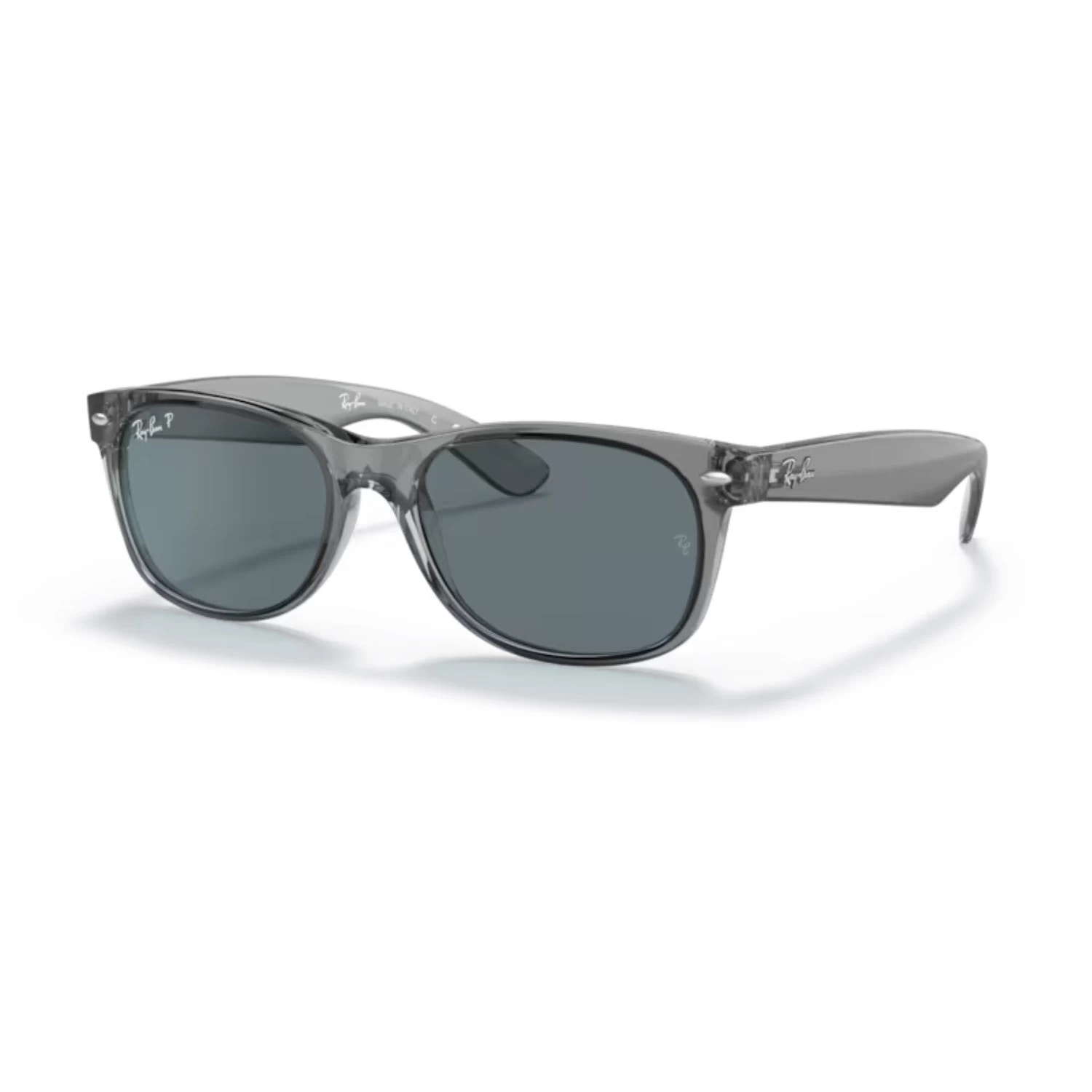 Ray-Ban Rb 2132 64503R 55 New Wayfarer Unisex Polarize Kare Şeffaf Gri Kemik Güneş Gözlüğü
