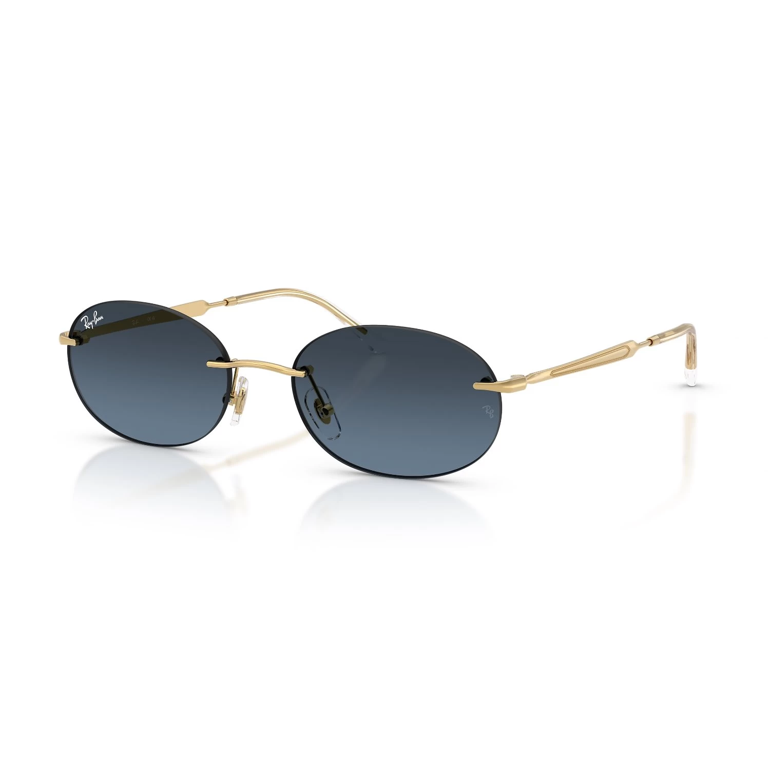 Ray-Ban Rb 3767 0014C 54 Unisex Oval Gold Degrade Metal Güneş Gözlüğü