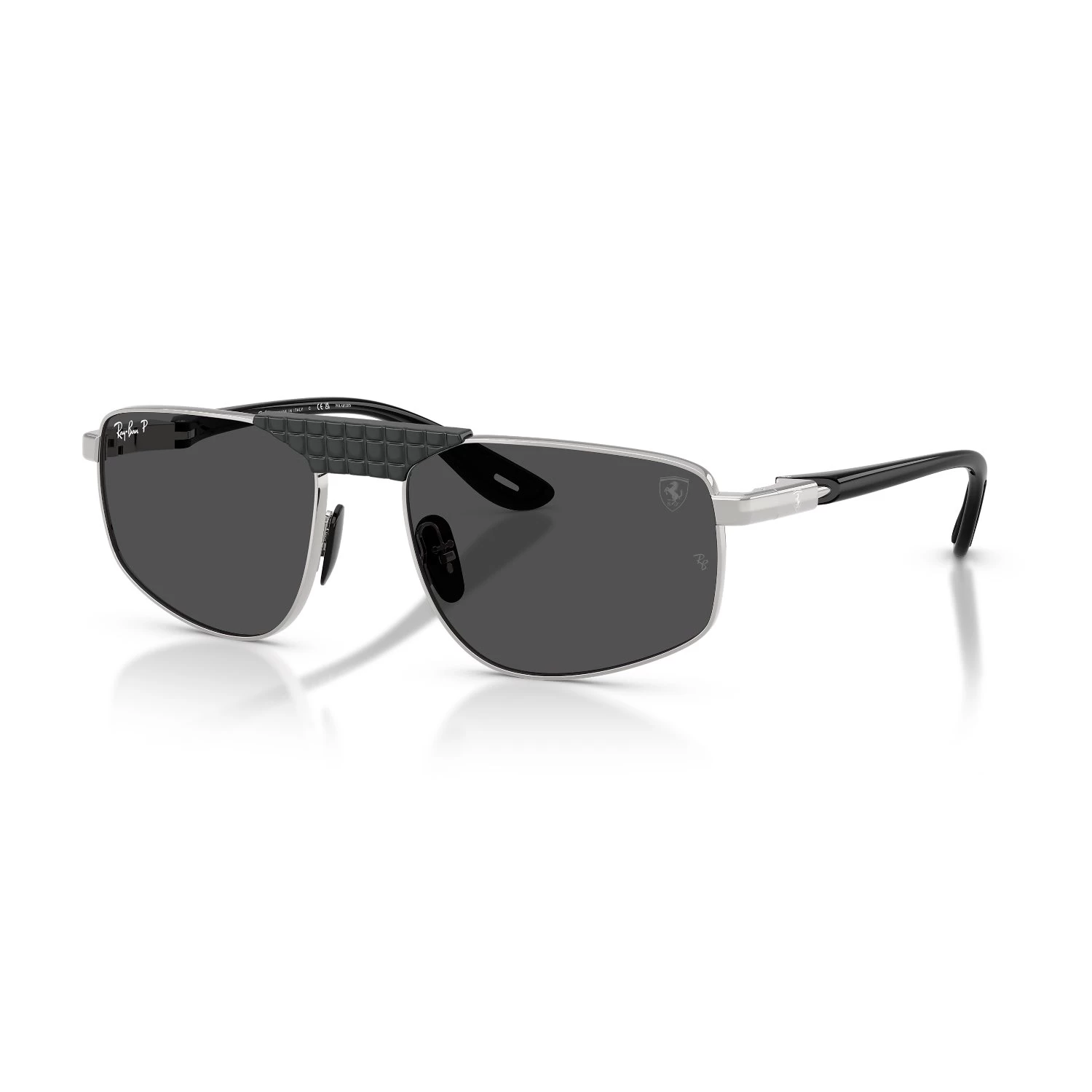 Ray-Ban Rb 3776M F122K8 58 Unisex Polarize Geometrik Gümüş Metal Güneş Gözlüğü