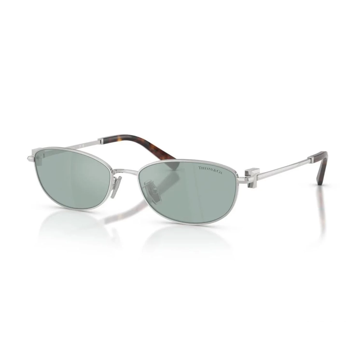 Tiffany Co. Tf 3115 600165 56 Unisex Oval Gümüş Aynalı Metal Güneş Gözlüğü