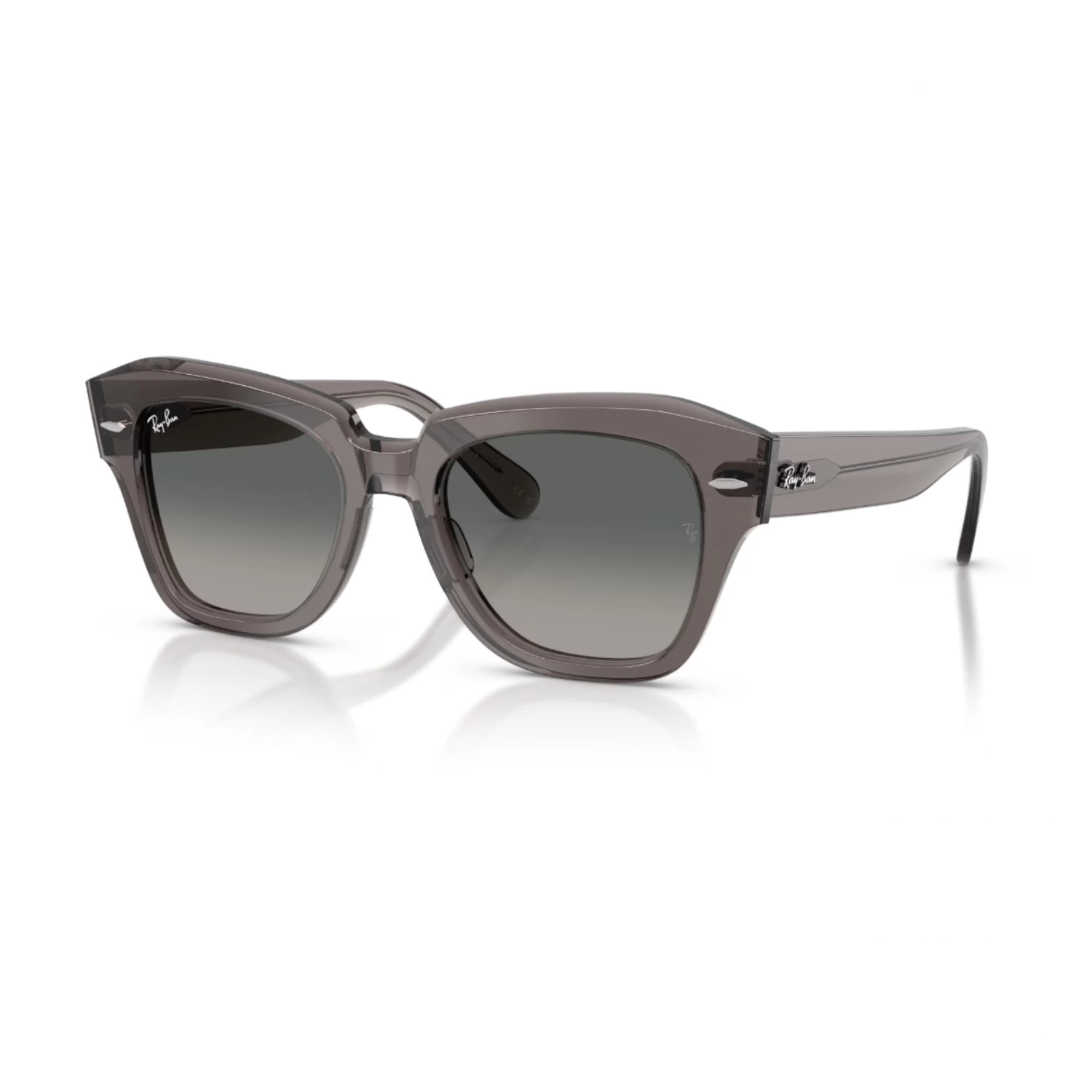 Ray-Ban Rb 2186 136971 49 State Street Unisex Kare Degrade Gri Kemik Güneş Gözlüğü