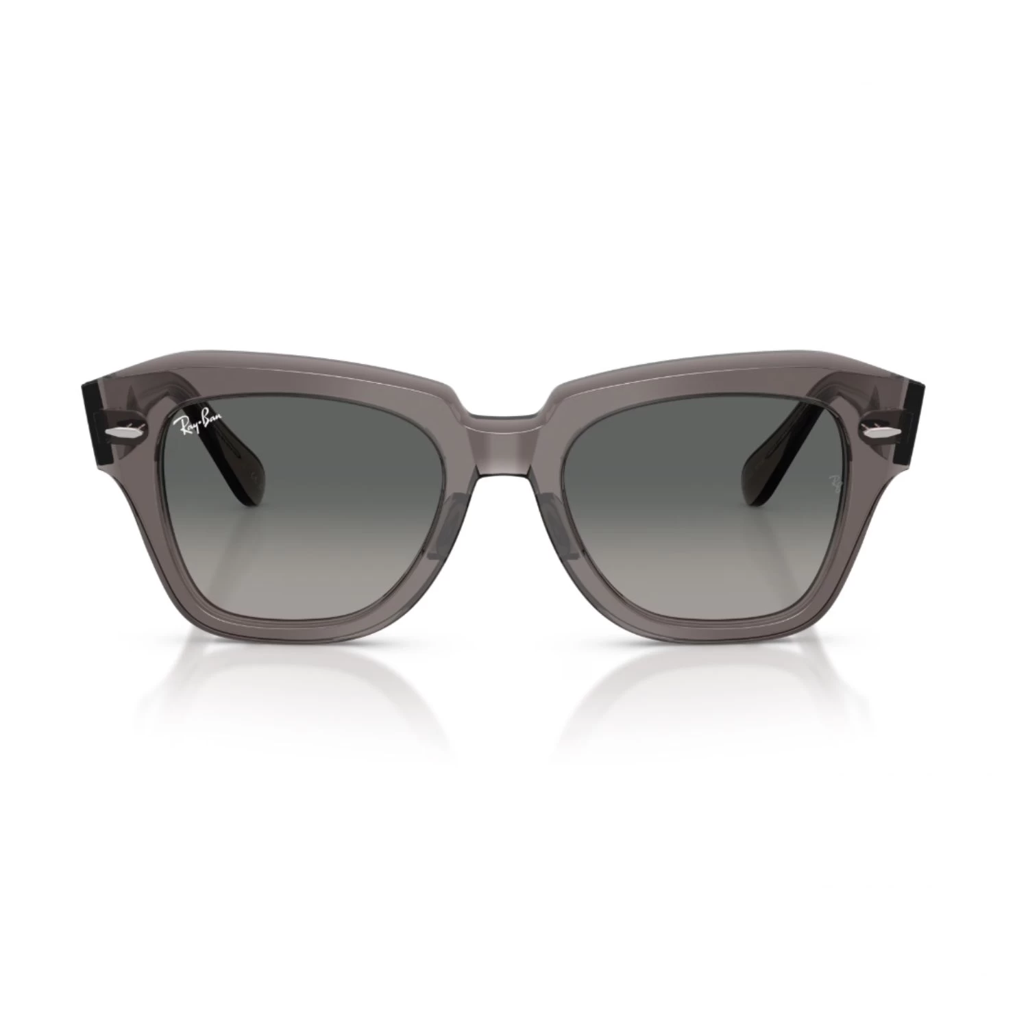 Ray-Ban Rb 2186 136971 49 State Street Unisex Kare Degrade Gri Kemik Güneş Gözlüğü