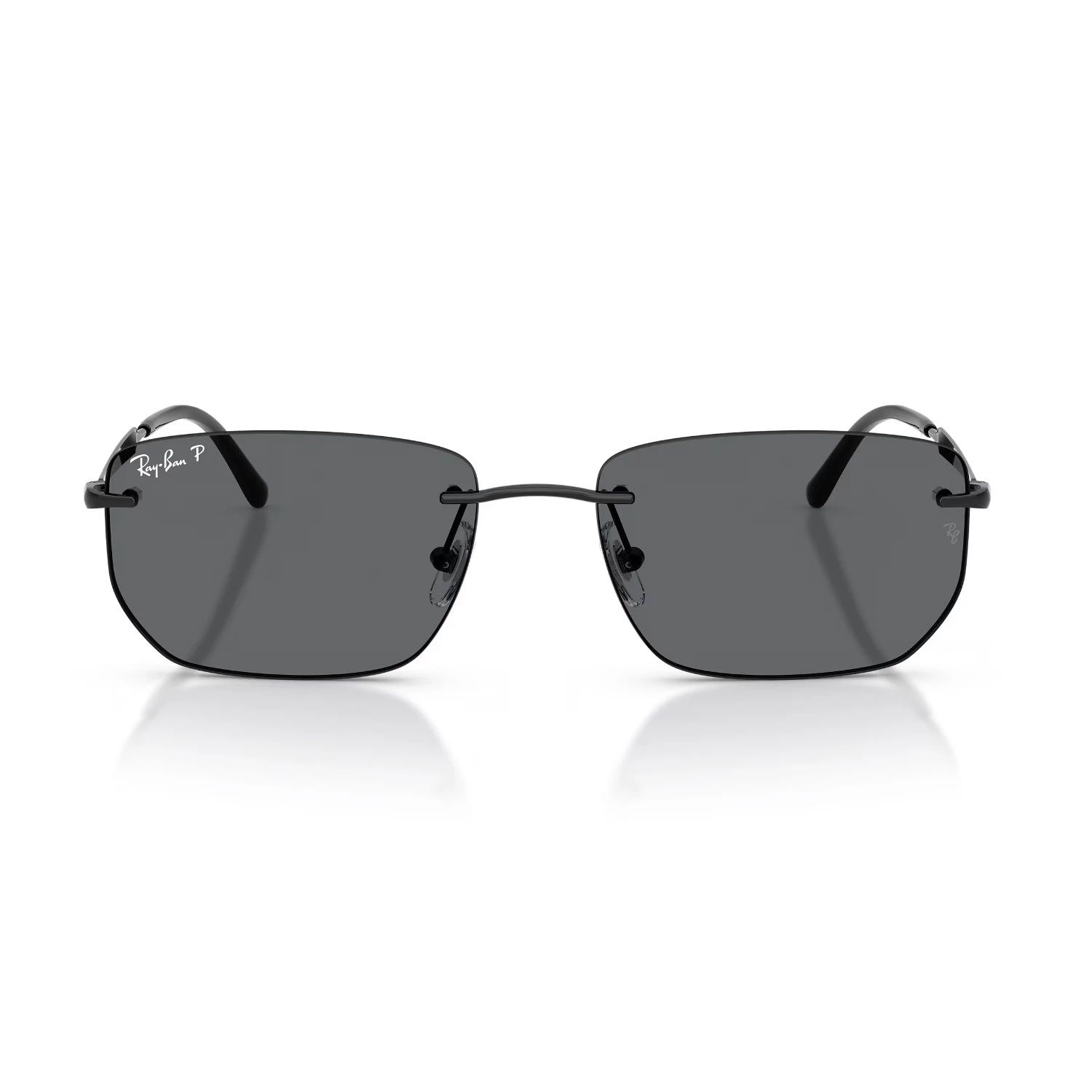 Ray-Ban Rb 3768 00281 56 Unisex Polarize Geometrik Siyah Metal Güneş Gözlüğü