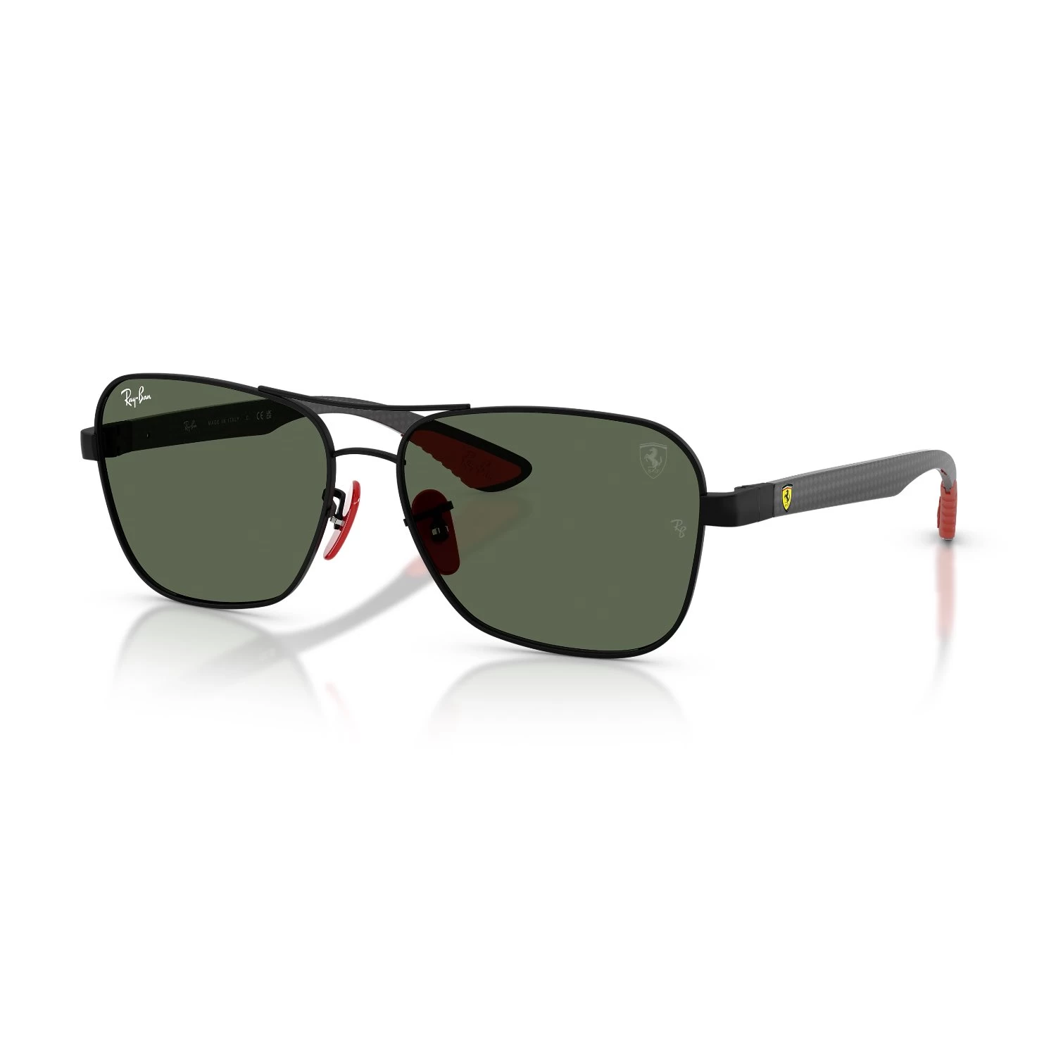 Ray-Ban Rb 8336M F00271 58 Scuderia Ferrari Erkek Geometrik Siyah Metal Güneş Gözlüğü