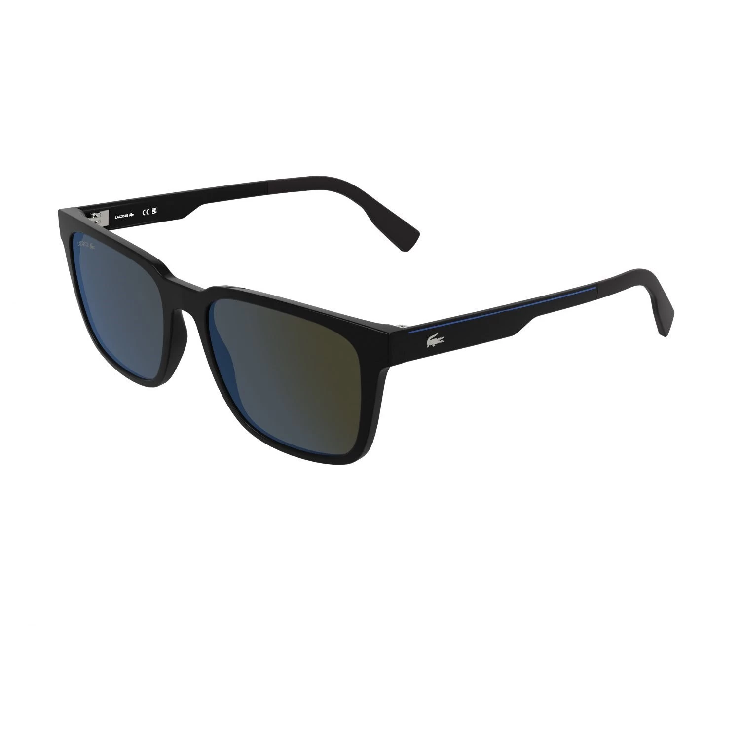 Lacoste L 6077S 001 55 Unisex Dikdörtgen Siyah Aynalı Kemik Güneş Gözlüğü