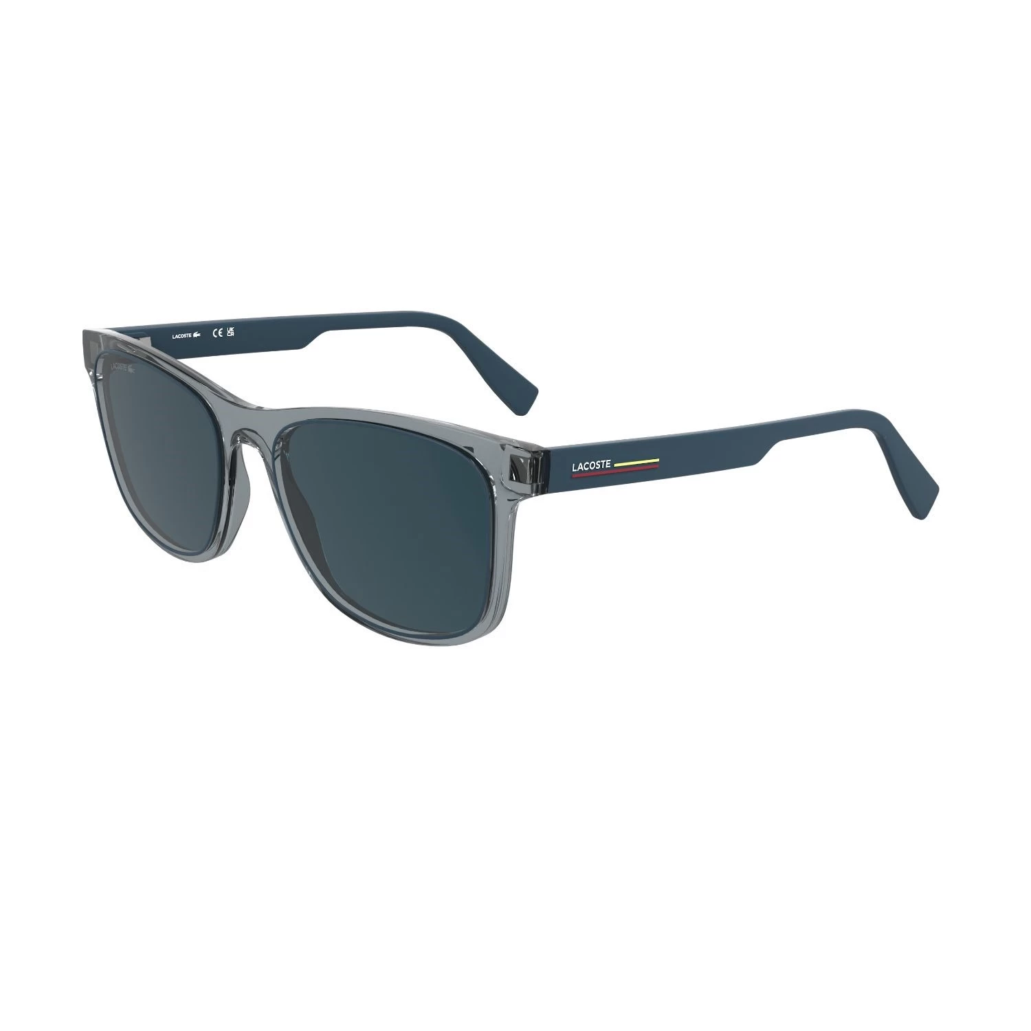 Lacoste L 6054S 035 55 Unisex Dikdörtgen Şeffaf Gri Kemik Güneş Gözlüğü