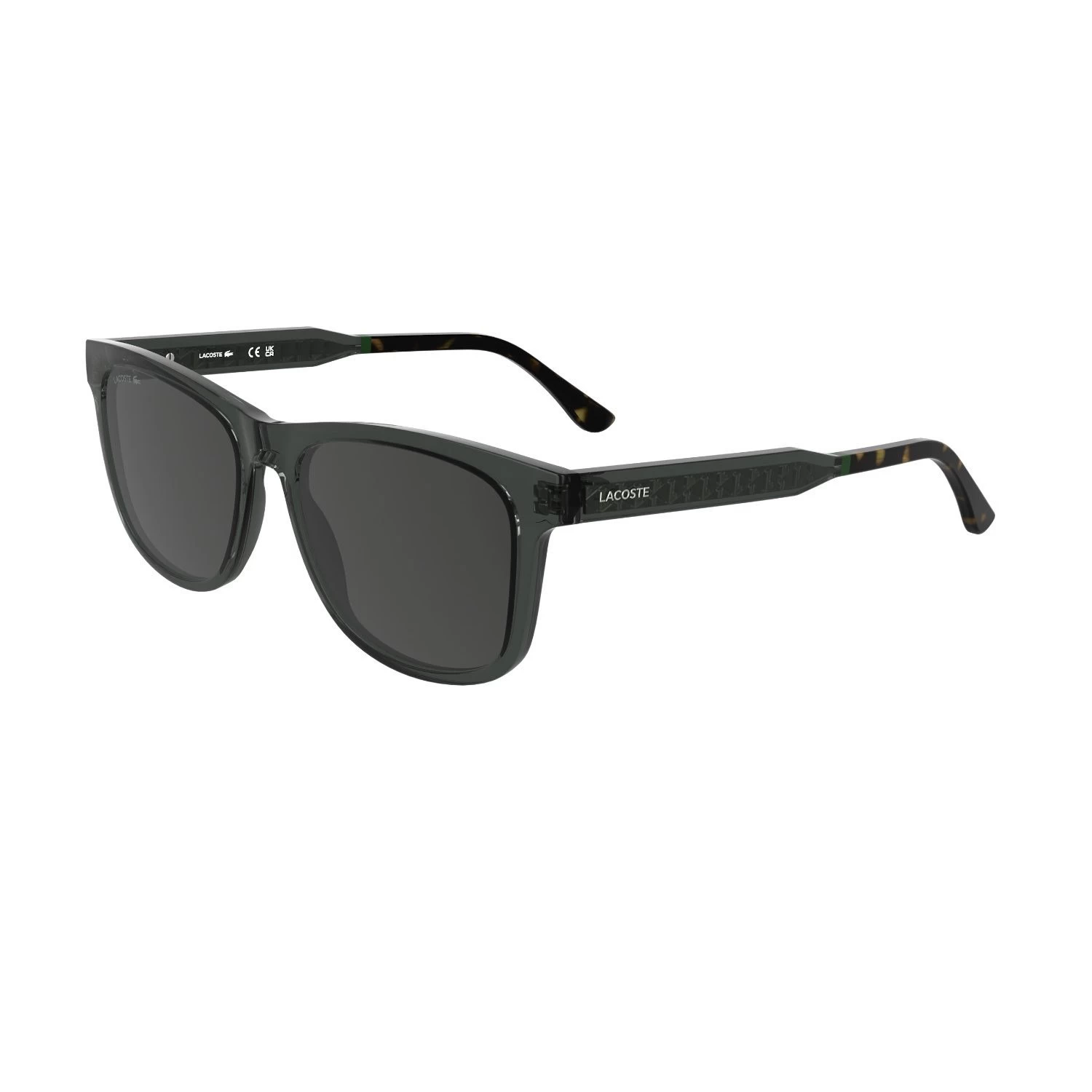 Lacoste L 6060S 035 54 Unisex Dikdörtgen Şeffaf Gri Kemik Güneş Gözlüğü