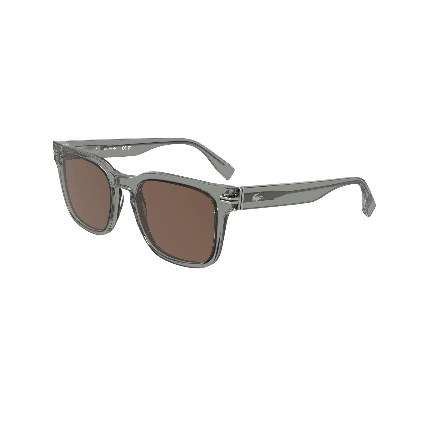 Lacoste L 6065S 038 54 Unisex Kare Şeffaf Gri Kemik Güneş Gözlüğü