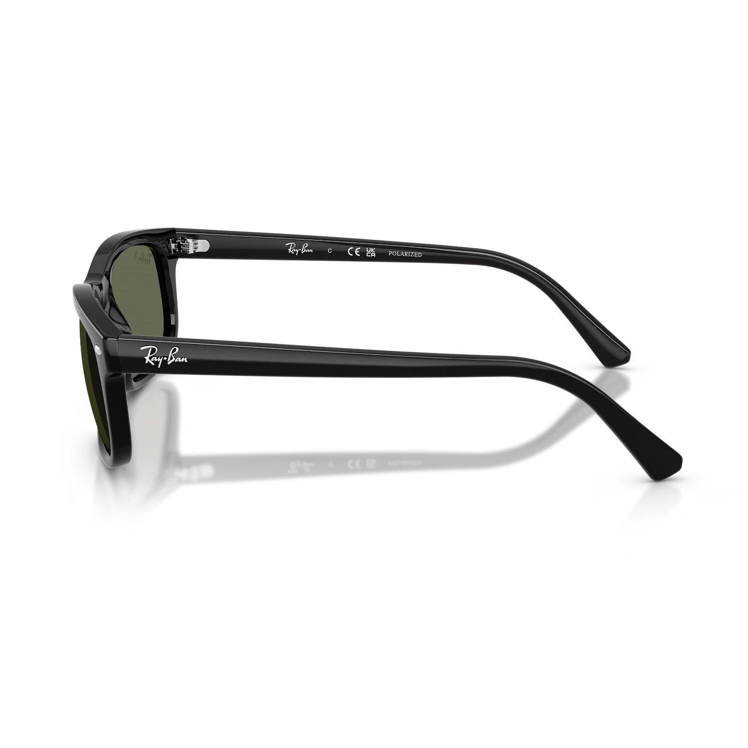 Ray-Ban Rb 2224 90158 57 Unisex Polarize Dikdörtgen Siyah Kemik Güneş Gözlüğü