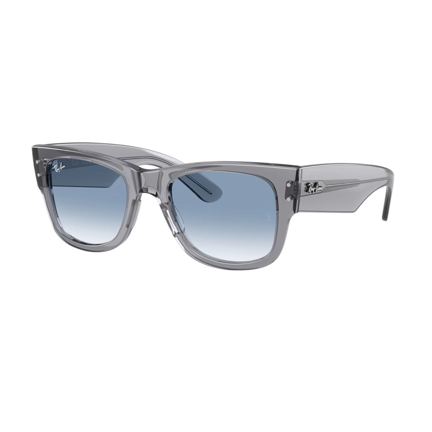 Ray-Ban Rb 0840S 68463F 51 Mega Wayfarer Unisex Kare Şeffaf Gri Kemik Güneş Gözlüğü
