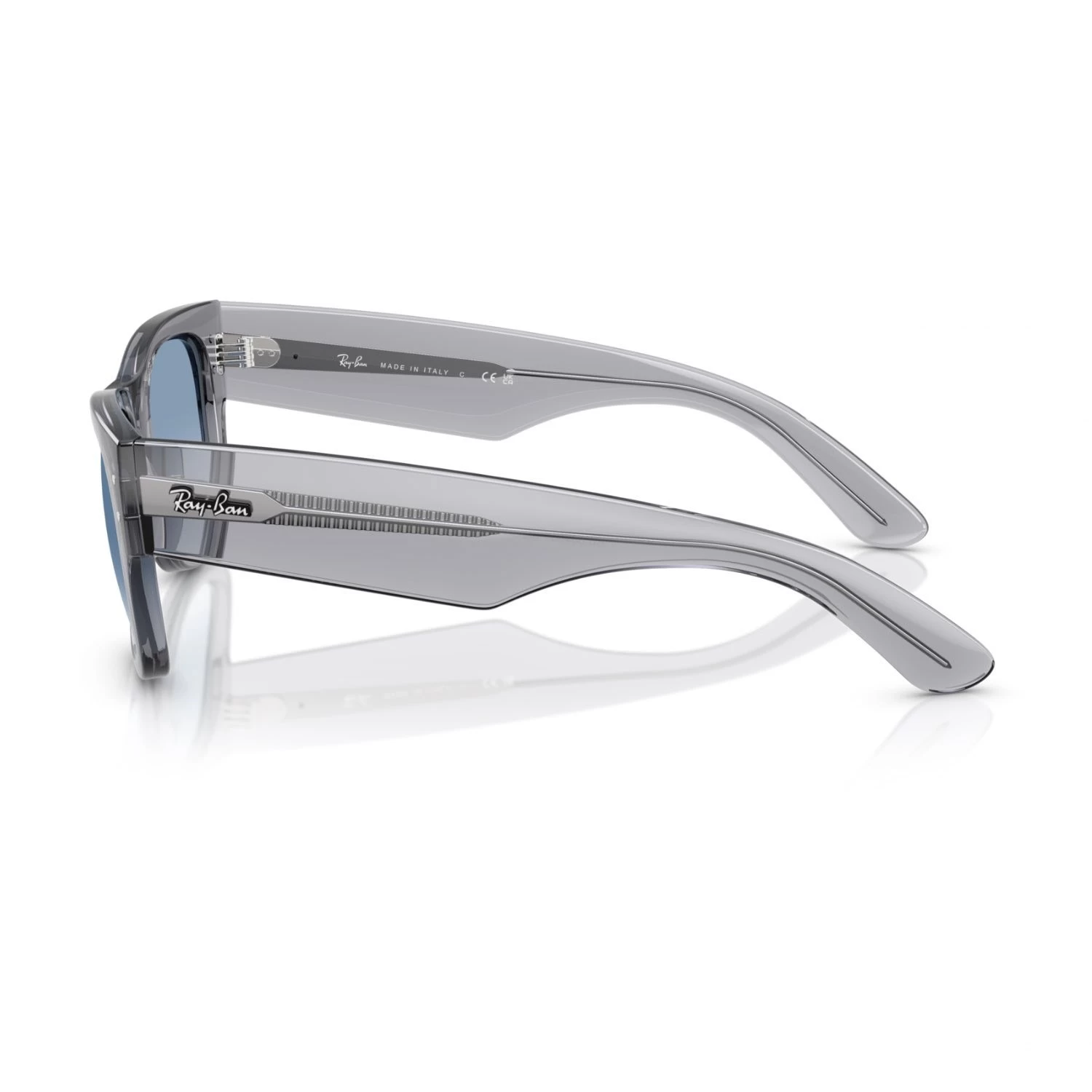 Ray-Ban Rb 0840S 68463F 51 Mega Wayfarer Unisex Kare Şeffaf Gri Kemik Güneş Gözlüğü