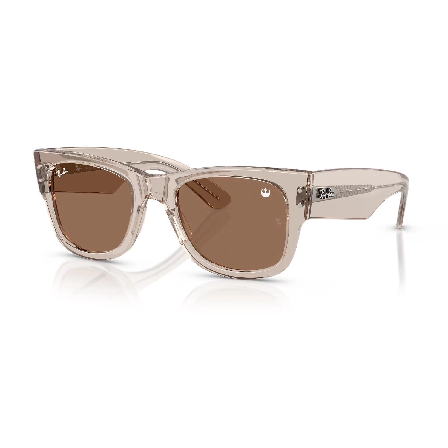 Ray-Ban Rb 0840S 68701A 51 Mega Wayfarer Unisex Kare Şeffaf Kahverengi Kemik Güneş Gözlüğü