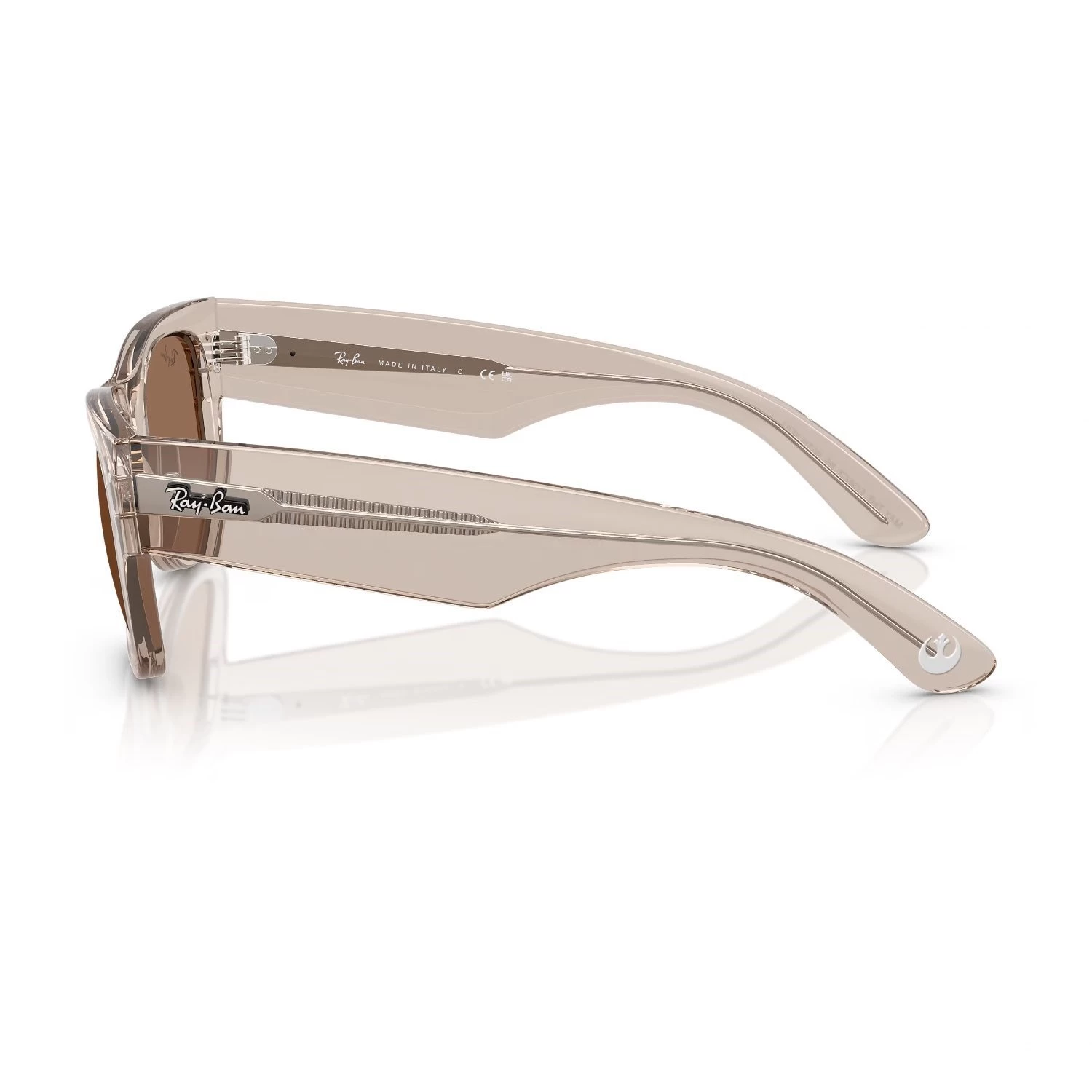 Ray-Ban Rb 0840S 68701A 51 Mega Wayfarer Unisex Kare Şeffaf Kahverengi Kemik Güneş Gözlüğü