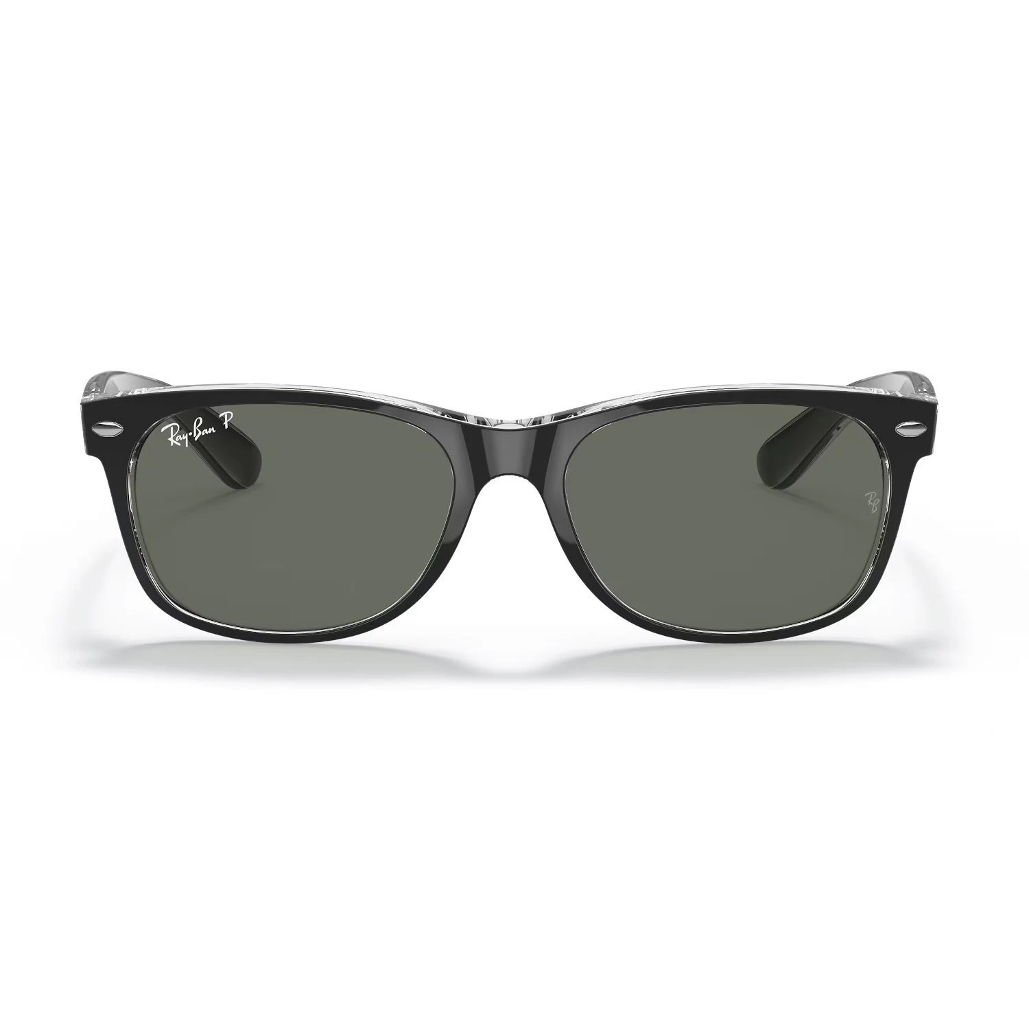 Ray-Ban Rb 2132 605258 55 New Wayfarer Unisex Polarize Kare Şeffaf Siyah Kemik Güneş Gözlüğü
