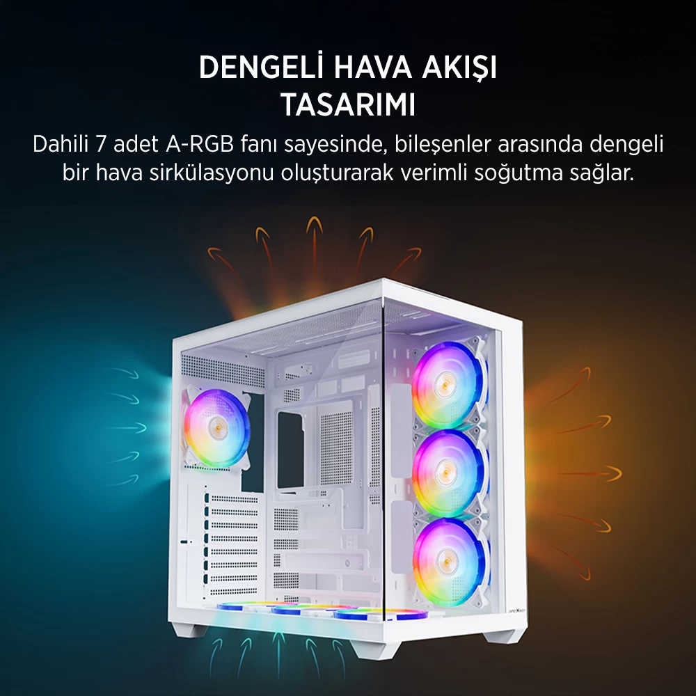 James Donkey Stark S801 7X Argb 650W Gamıng Case Whıte