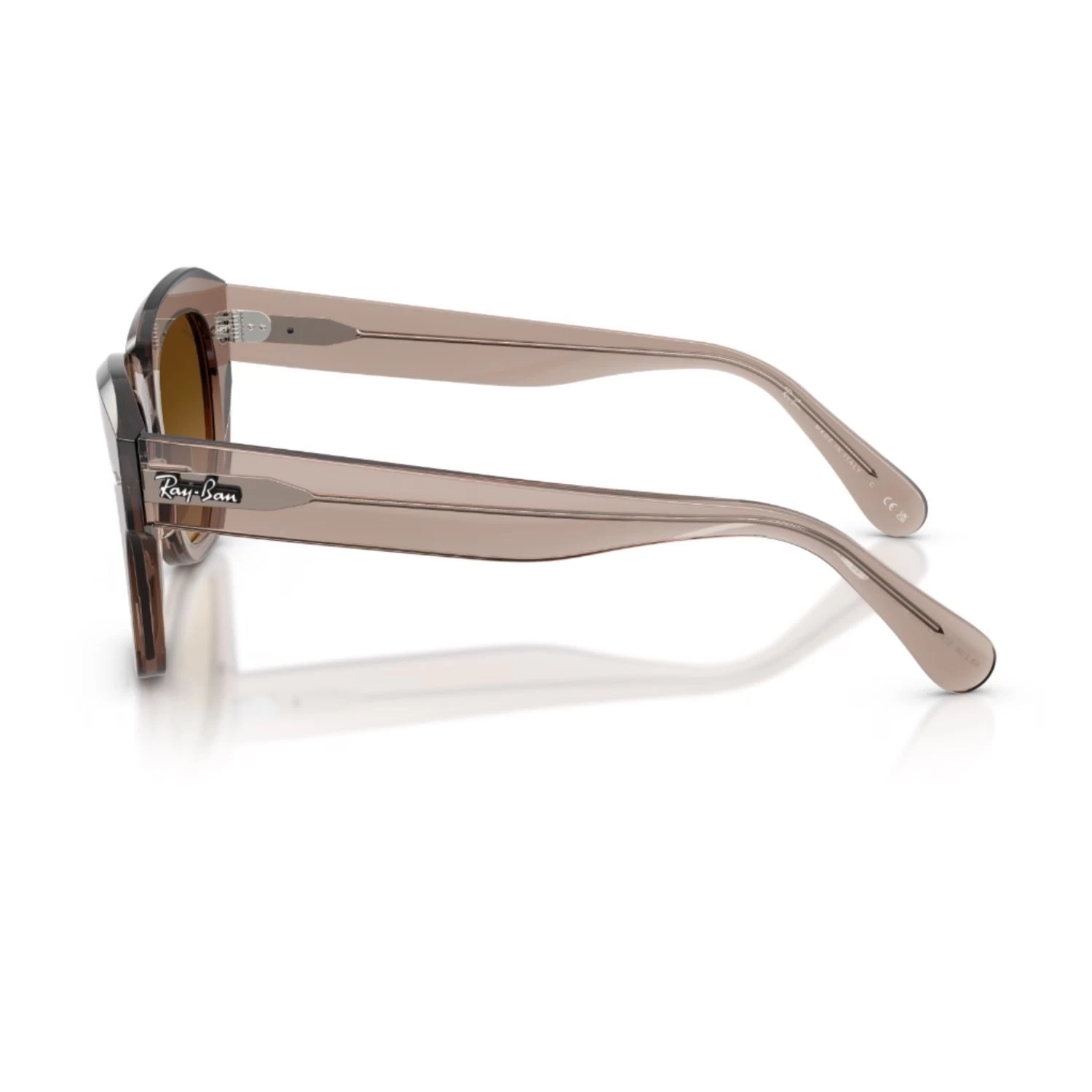 Ray-Ban Rb 2186 682785 49 State Street Unisex Kare Şeffaf Kahverengi Kemik Güneş Gözlüğü