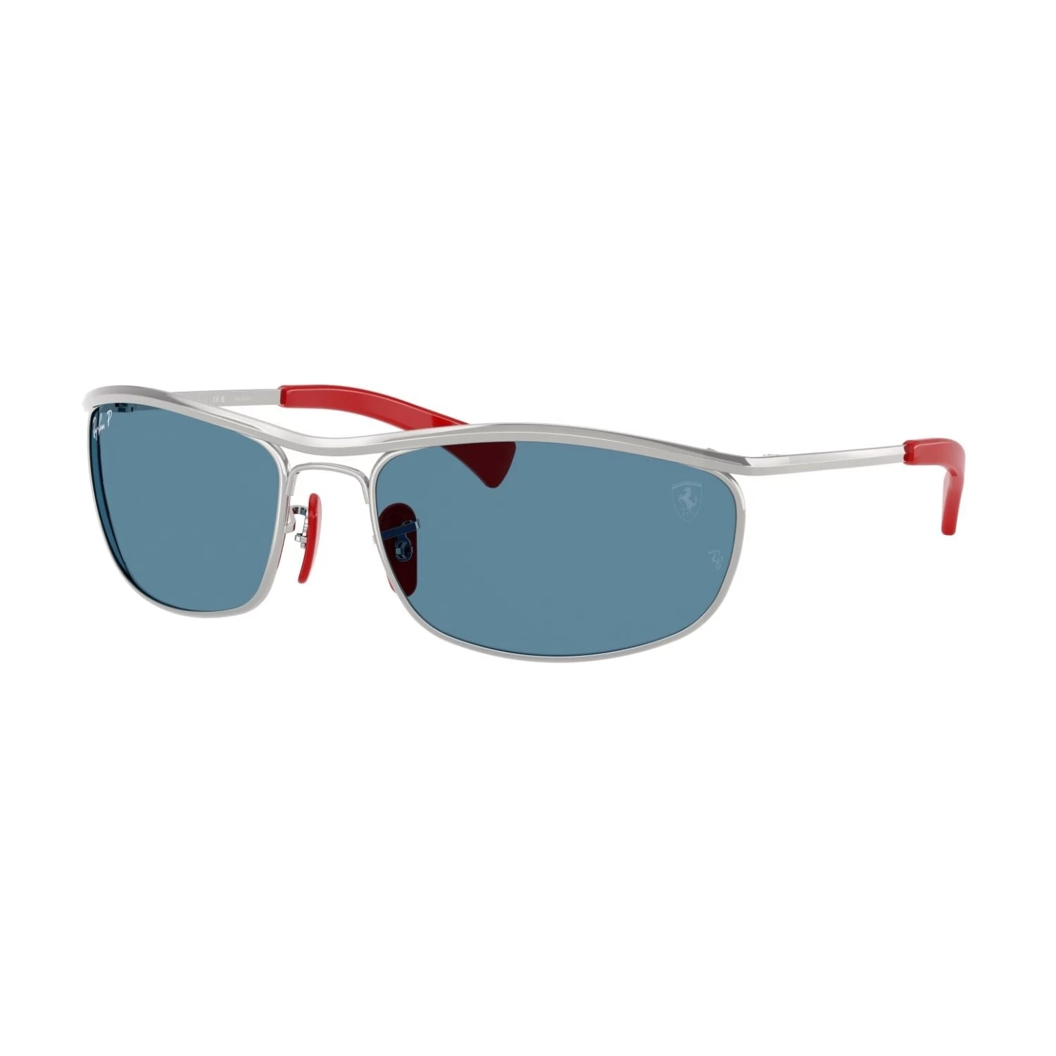 Ray-Ban Rb 3819M F007S2 62 Scuderia Ferrari Unisex Polarize Oval Gümüş Metal Güneş Gözlüğü