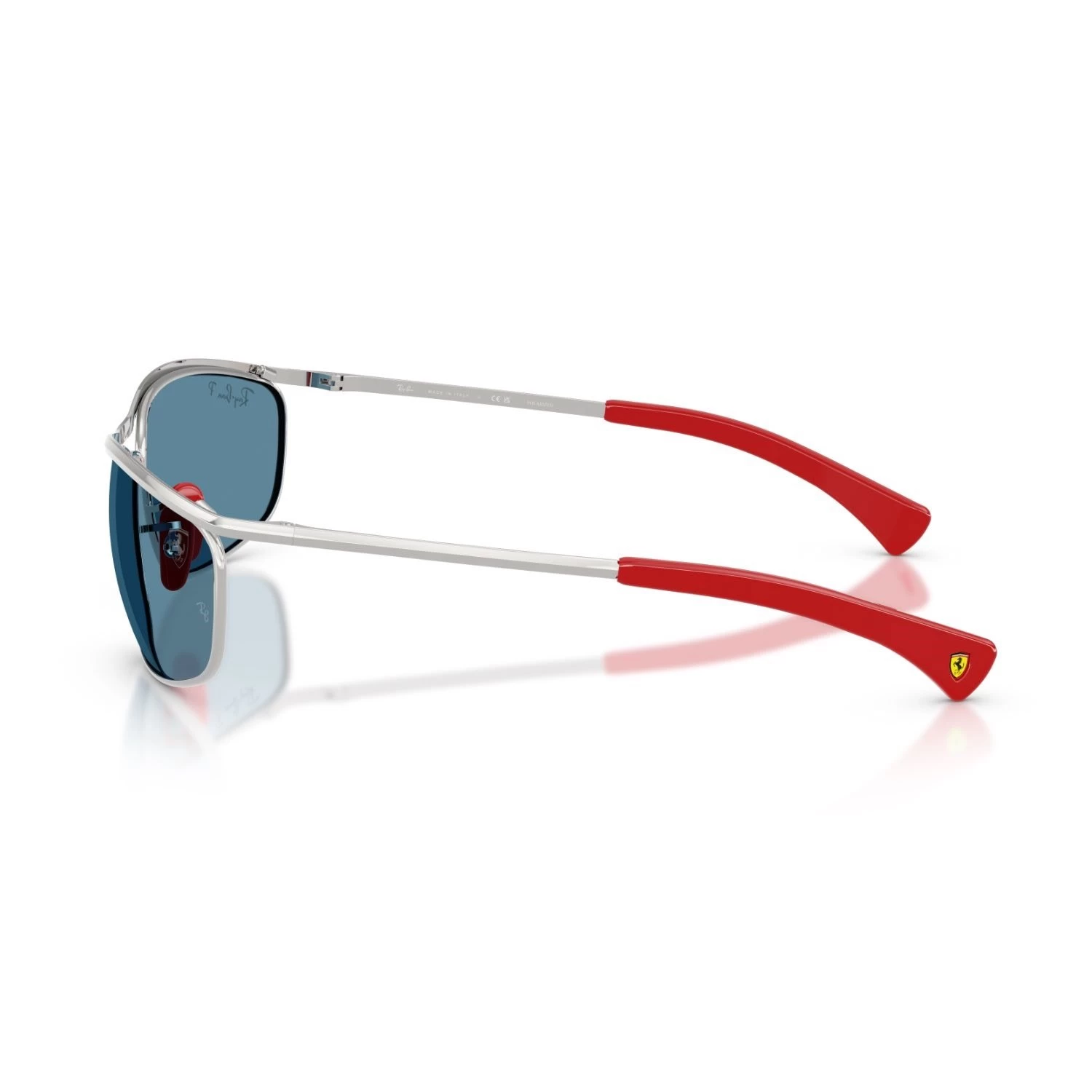 Ray-Ban Rb 3819M F007S2 62 Scuderia Ferrari Unisex Polarize Oval Gümüş Metal Güneş Gözlüğü