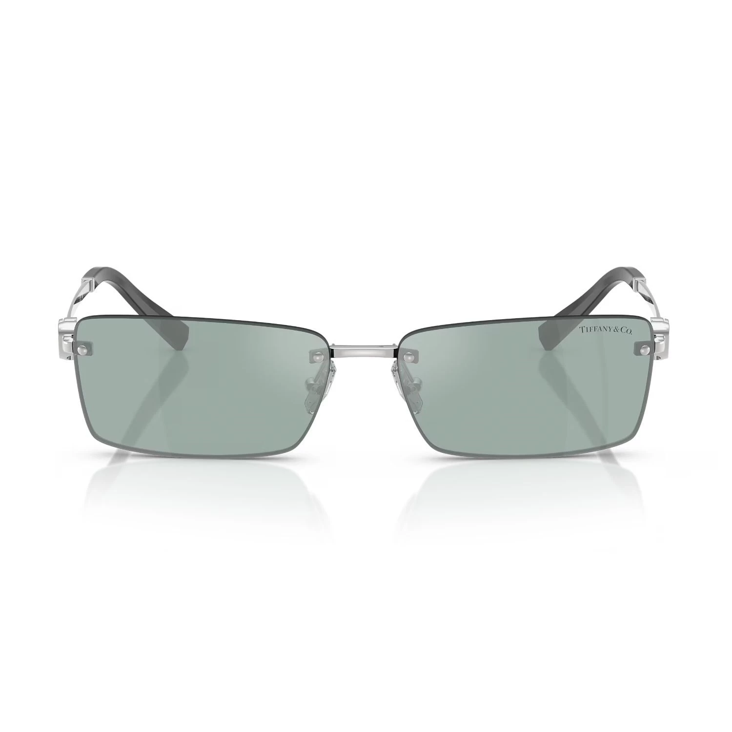 Tiffany Co. Tf 3108B 62227C 60 Unisex Dikdörtgen Gümüş Aynalı Metal Güneş Gözlüğü