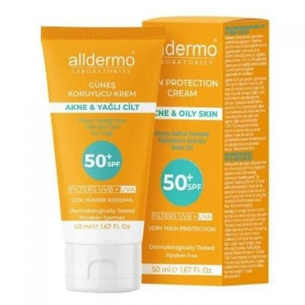 Alldermo Yağlı Ve Düzensiz Cilt Tipleri Için Güneş Kremi Spf50+ 50 Ml