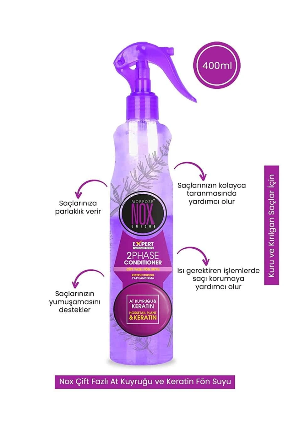 Morfose Nox Çift Fazlı At Kuyruğu Ve Keratin Fön Suyu 400 Ml