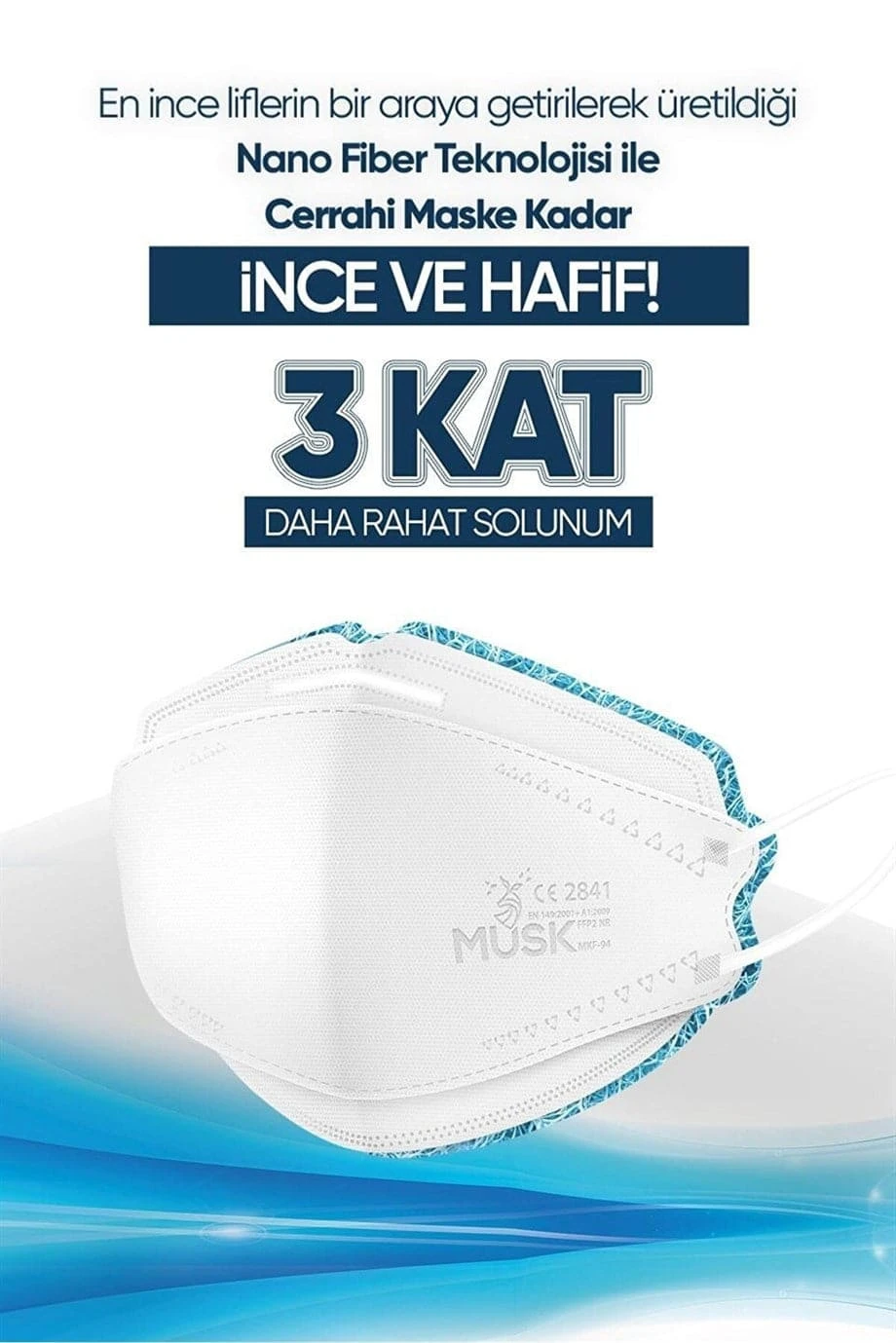 Musk Ffp2 Nano Maske Beyaz Renk 10 Adet