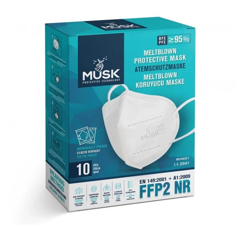 Musk Ffp2/n95 Maske Beyaz 10 Adet