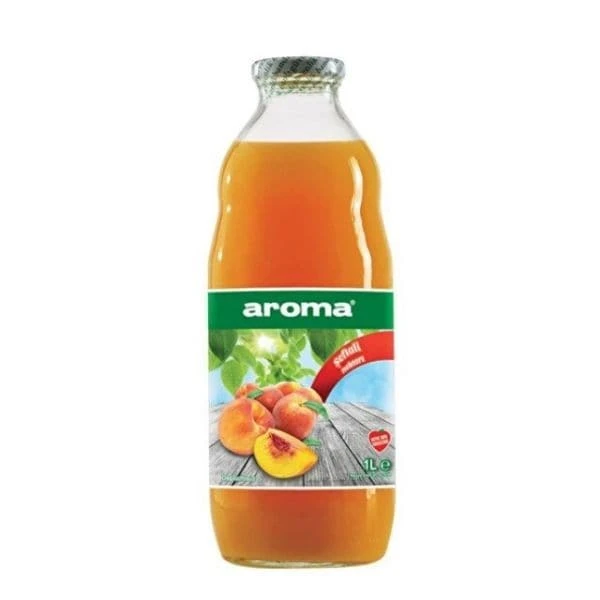 Aroma Şeftali Nektarı Cam Şişe 1ltx6'lı Paket