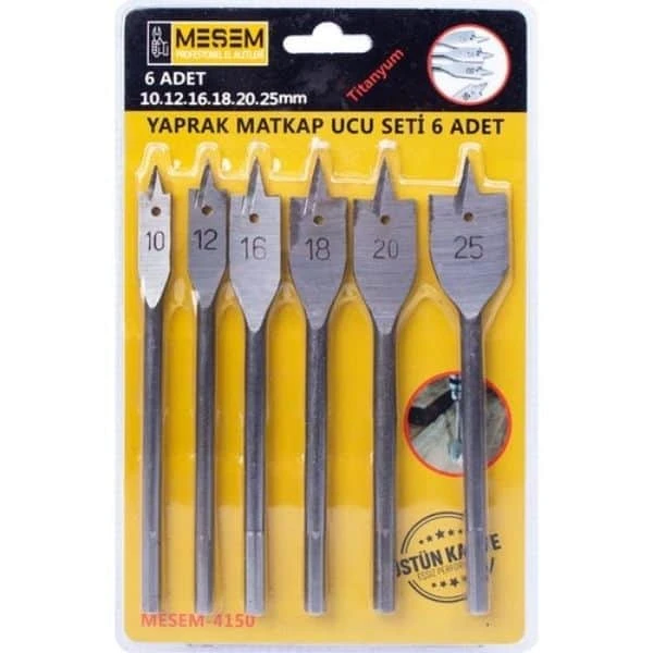 Meşem Yaprak Matkap Ucu Seti 6 Parça - 4150