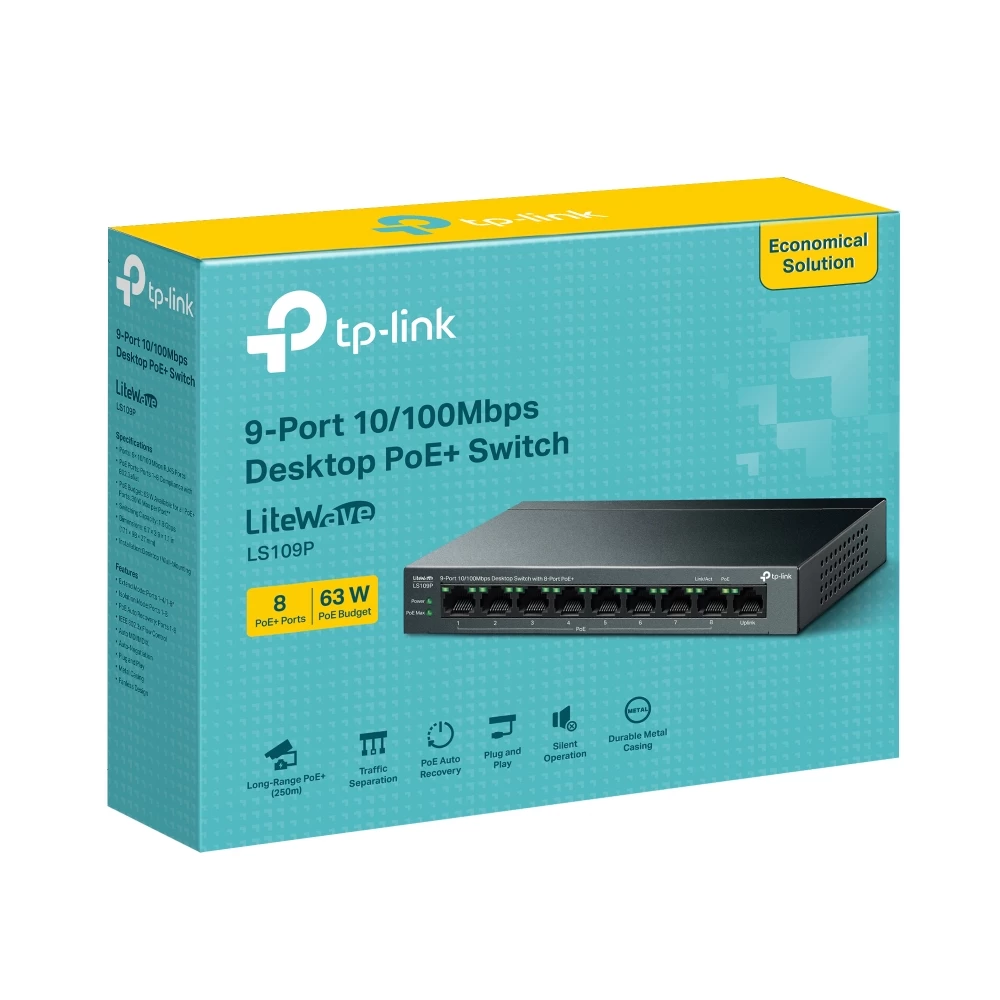 Tp-link Ls109p 9port 10/100 Poe Switch