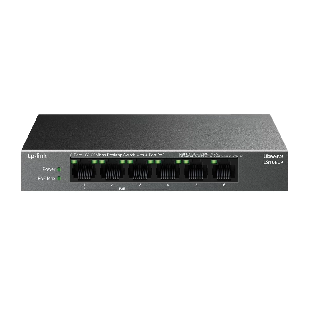 Tp-link Ls106lp 6 Port 10/100 YÖnetİlemez Poe Switch