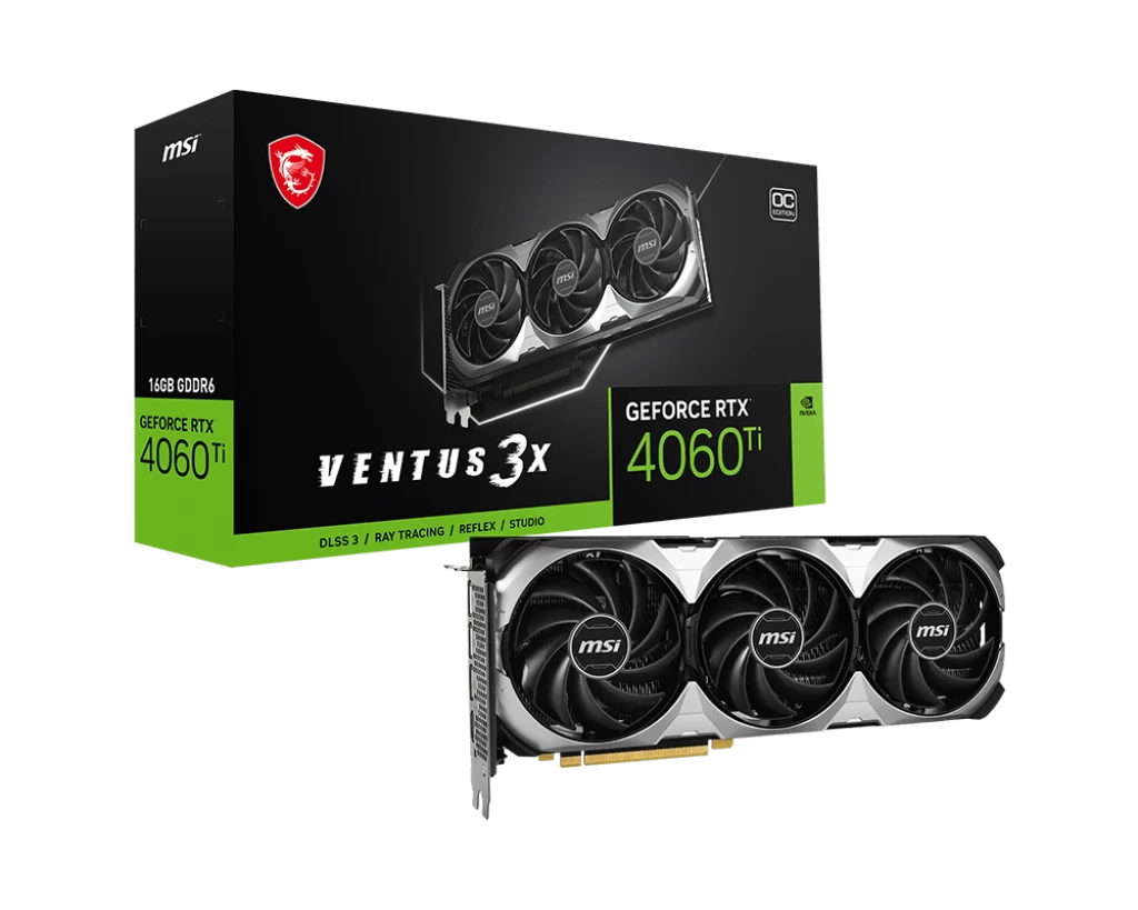 Msi Geforce Rtx 4060 Ti Ventus 3x 16gb Oc Gddr6 Hdmi Dp 128bit