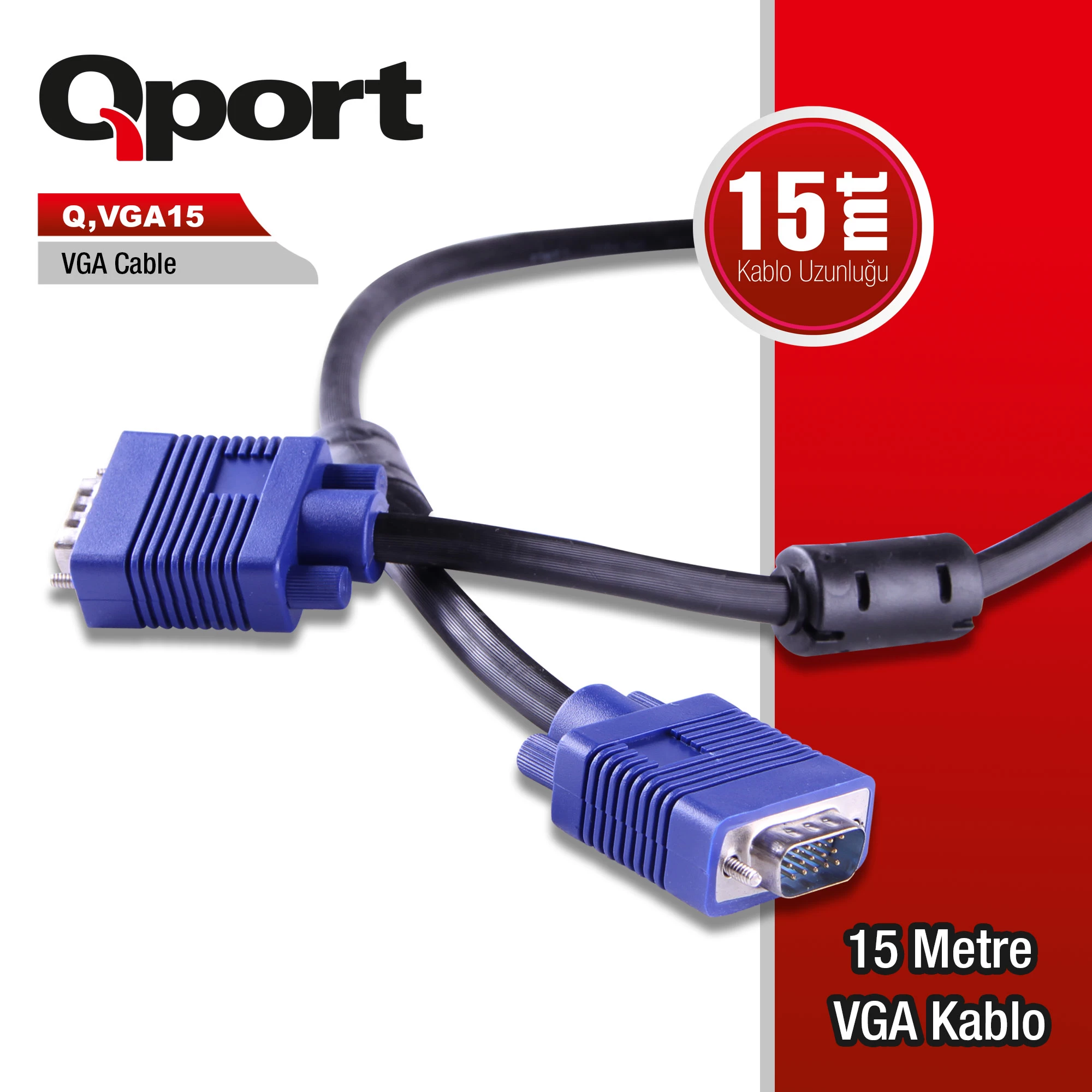 Qport Q-vga15 15 Pİn Vga Kablo 15 Mt
