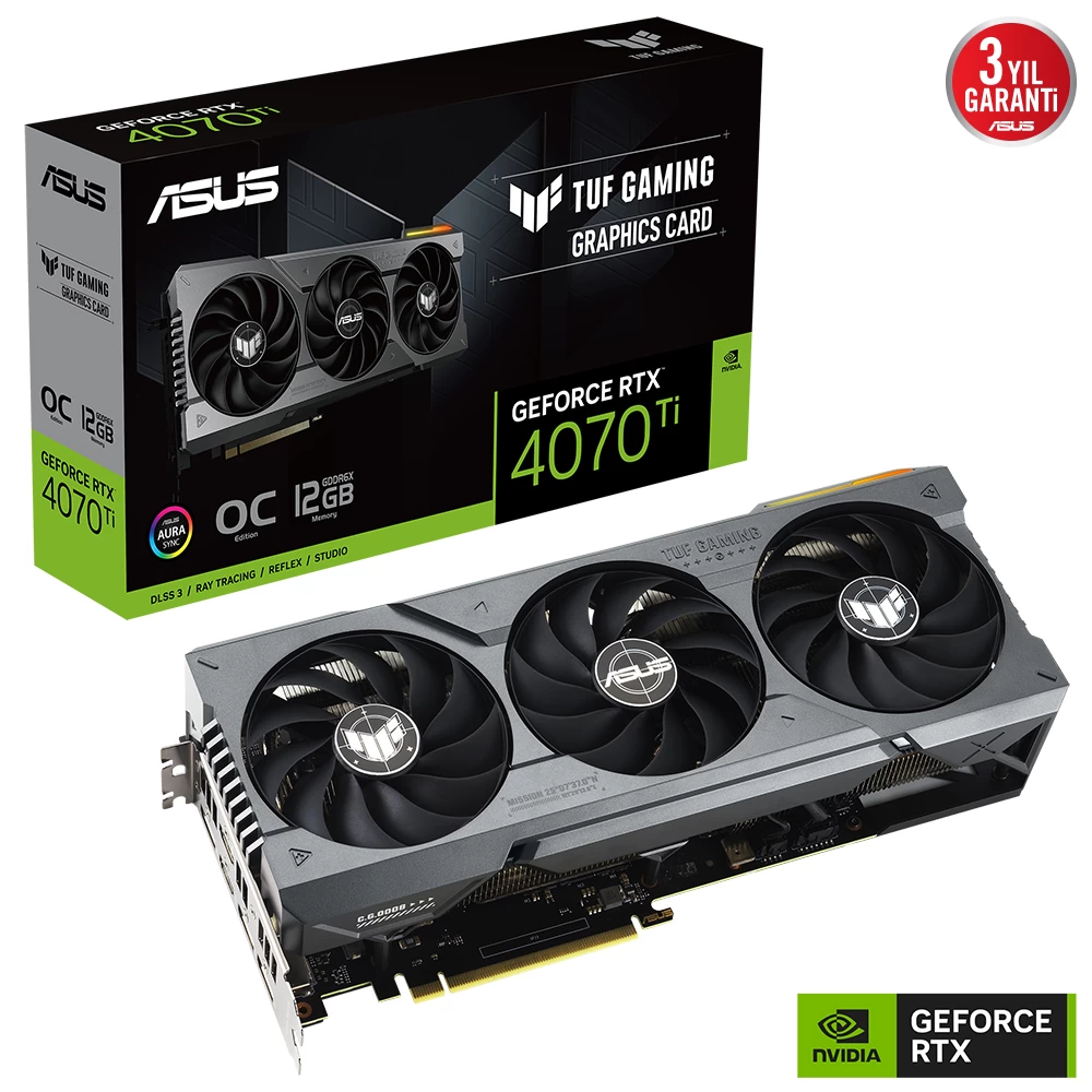 Asus Tuf-rtx4070ti-o12g-gaming 12gb Gddr6x Hdmi Dp 192bİt
