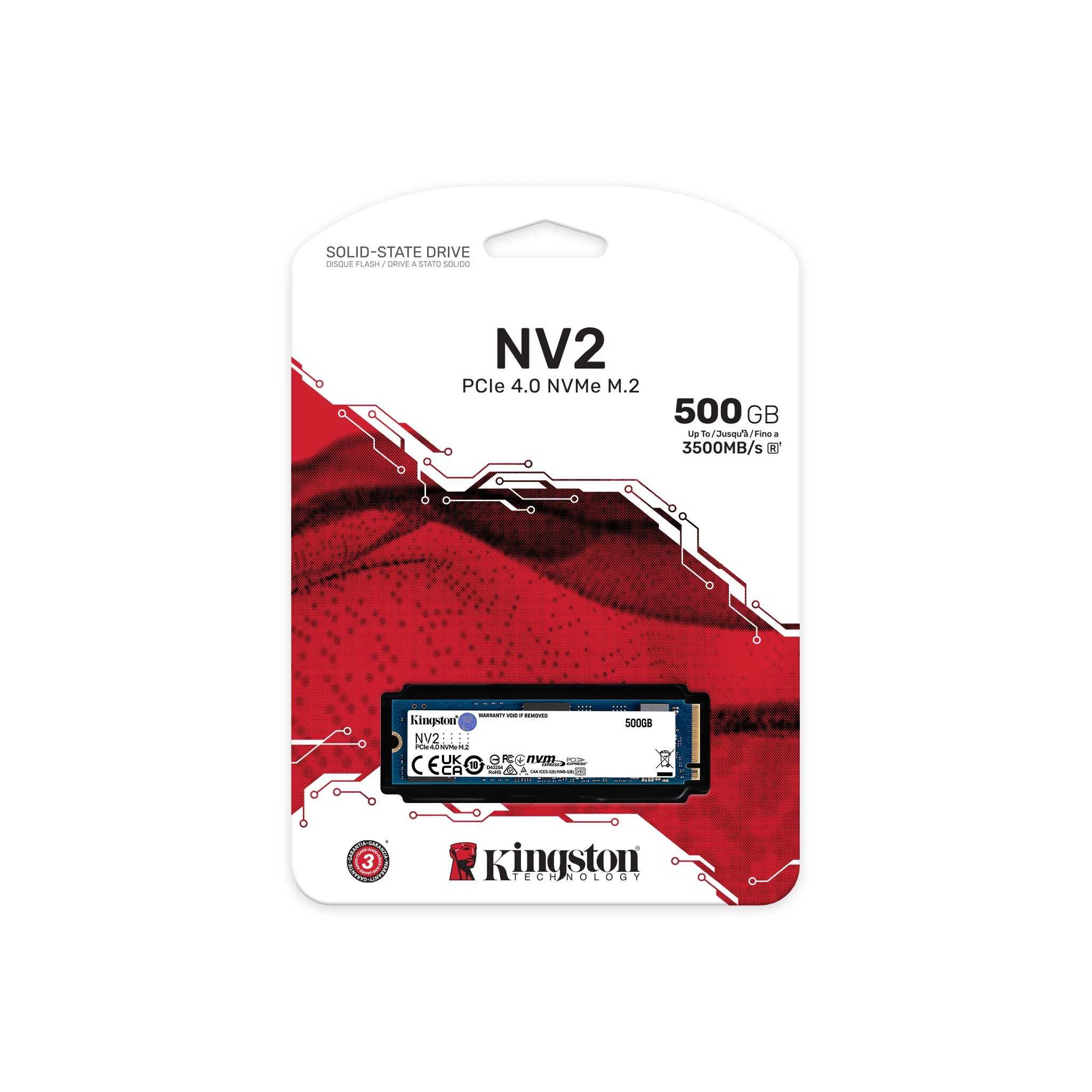 500gb Kingston Nv2 Snv2s/500g 3500/2100mb/s M.2 Nvme Ssd