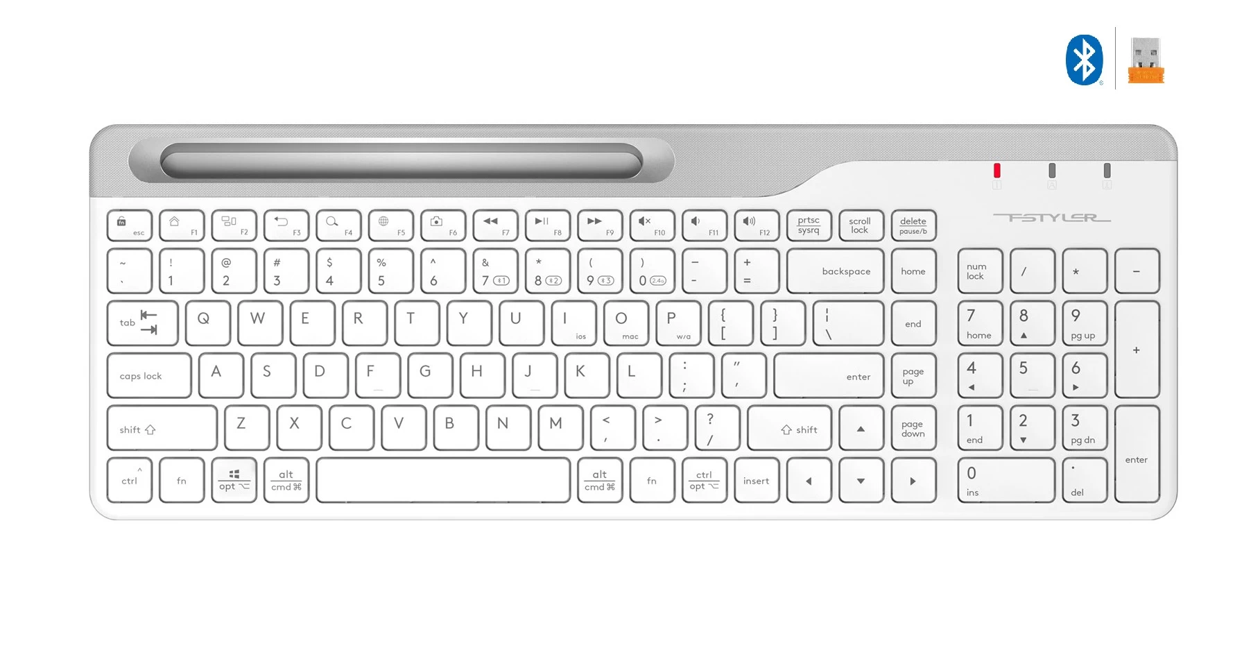 A4tech Fbk25 Bluetooth Q Klavye Beyaz