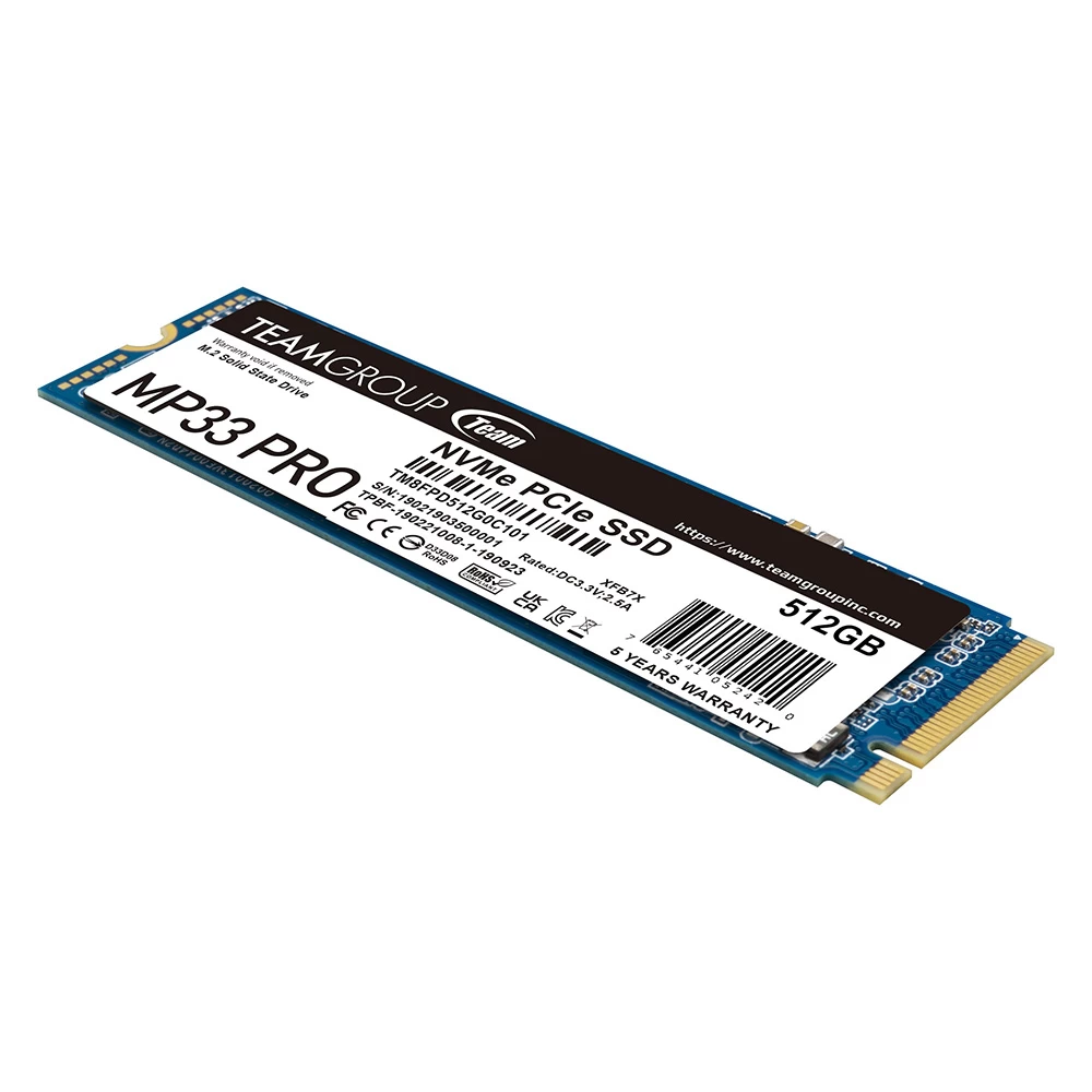 Team Mp33 Pro 512gb 2400/2100mb/s Nvme Pcie Gen3x4 M.2 Ssd Disk (tm8fpd512g0c101)