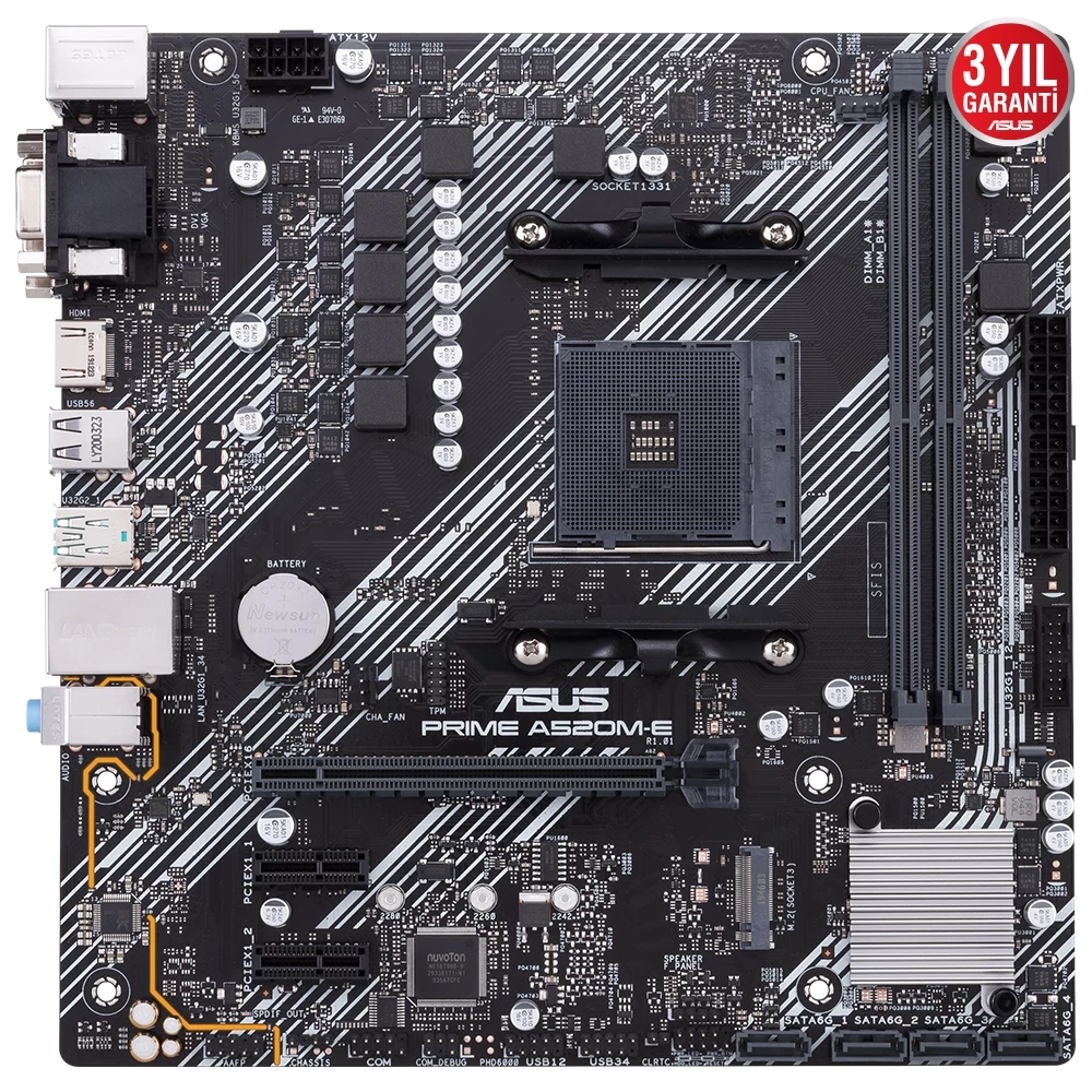 Asus Prime A520m-e Ddr4 4600mhz Hdmi Dp M.2 Matx Am4