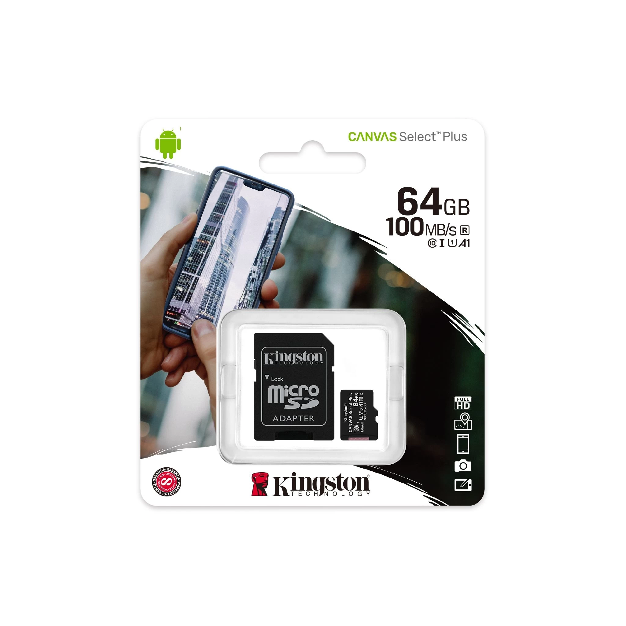 64gb Micro Sd Canvas Plus Kingston Sdcs2/64gb