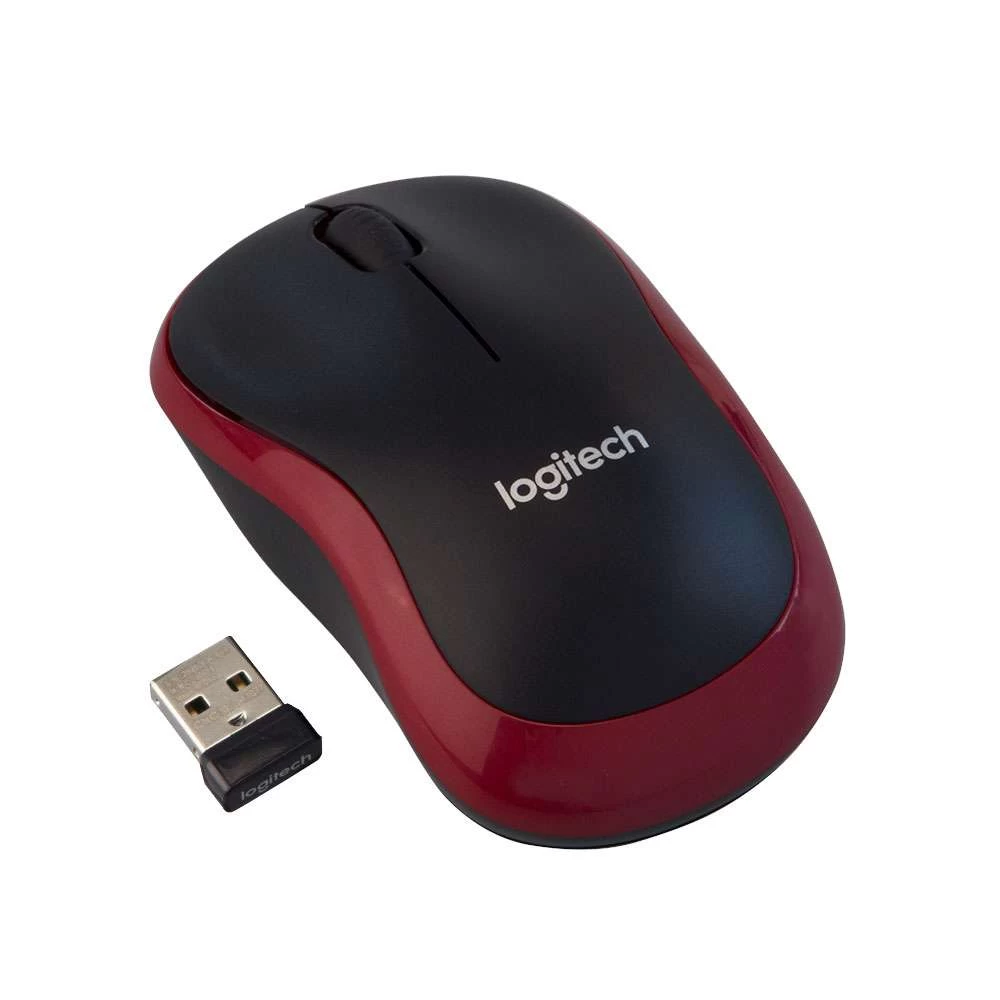 Logitech M185 Nano Mouse Kablsz Black/red 910-002237